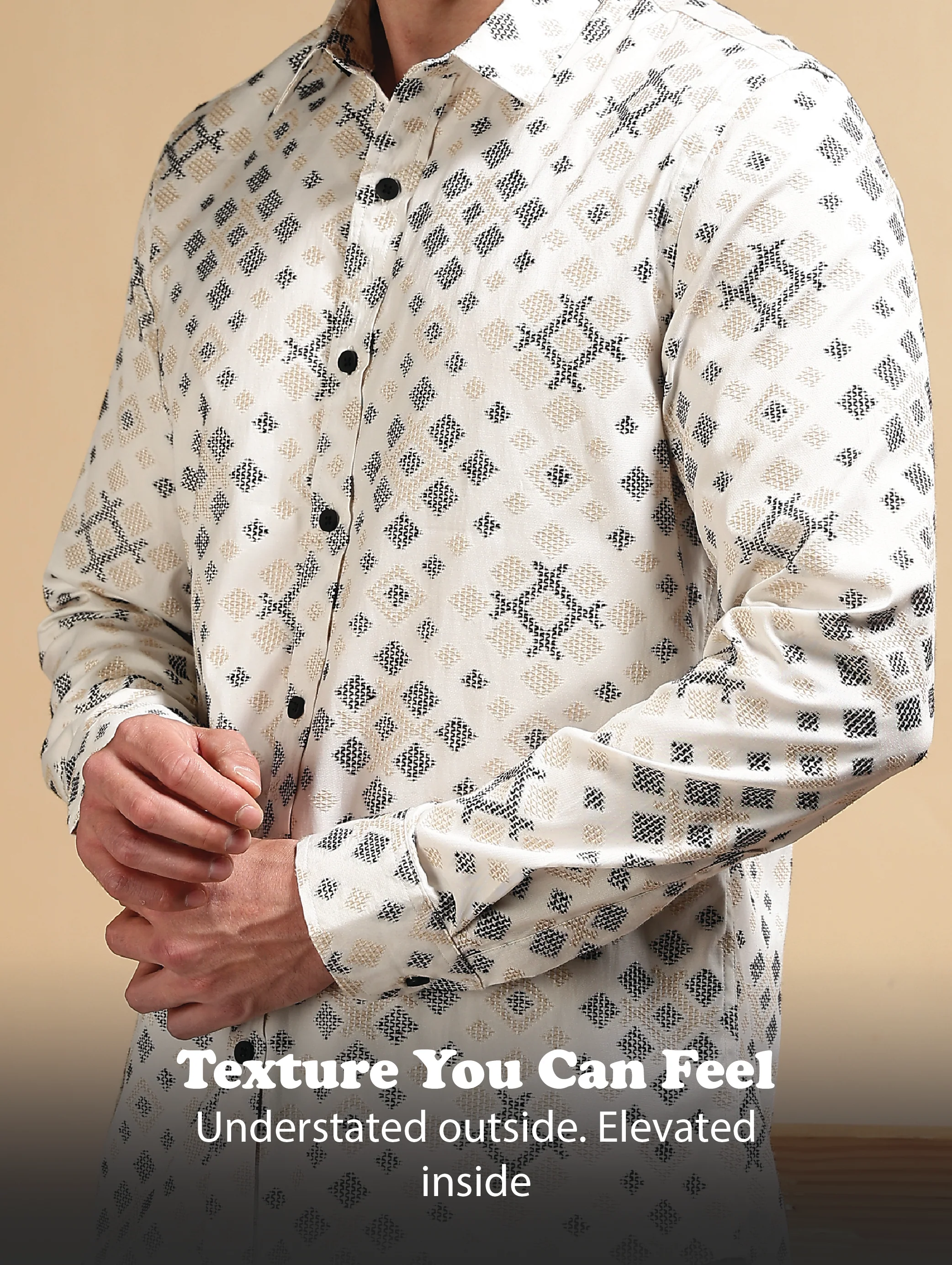 Men Black Poly Cotton Slim Fit Shirt - Image 11