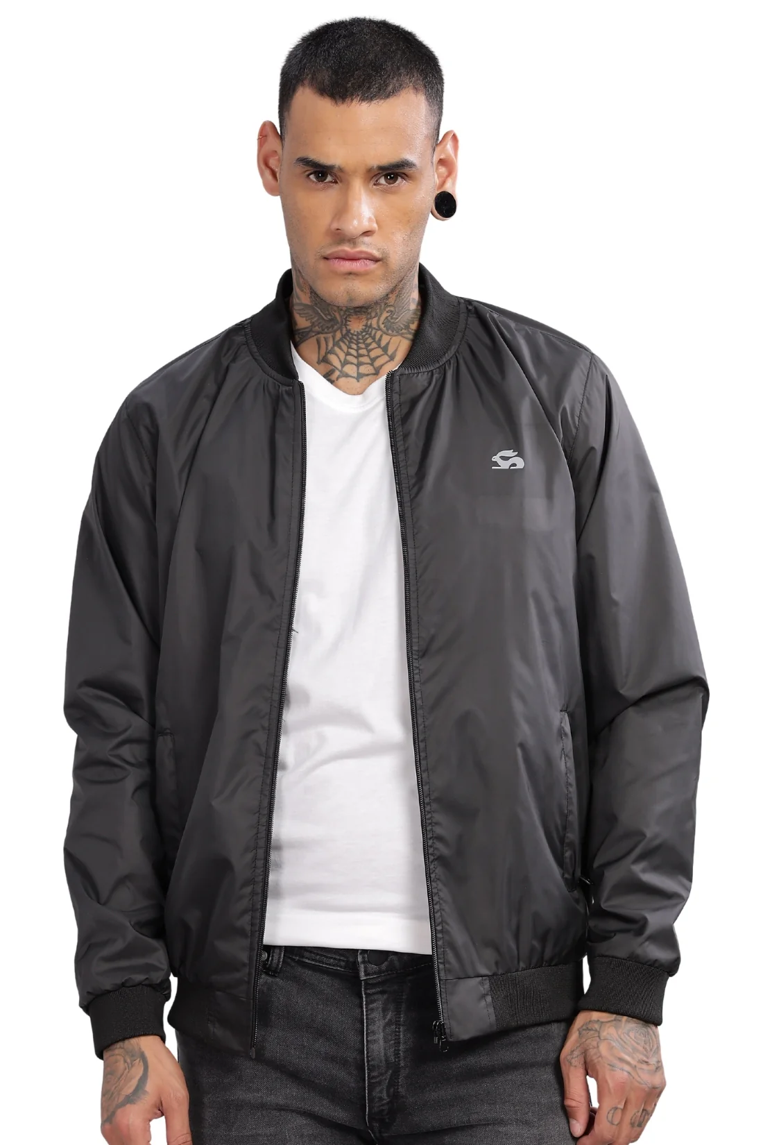 Men Black Polyester Winter Jacket - Image 6