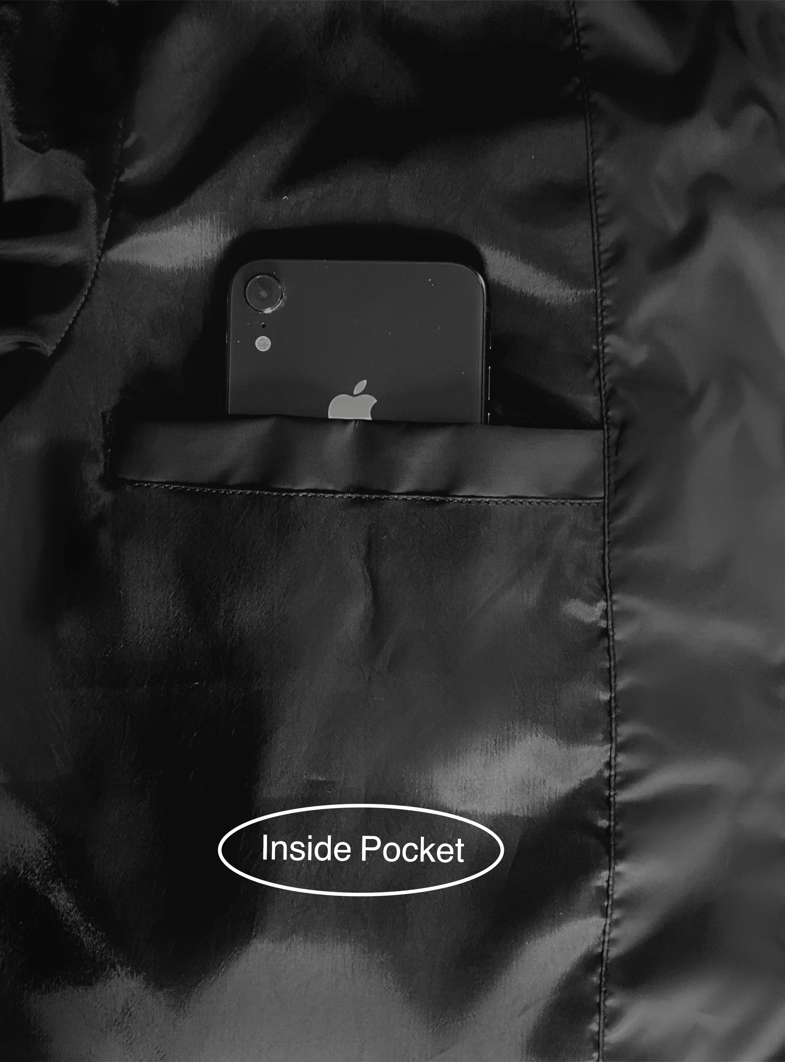 Men Black Polyester Winter Jacket - Image 8