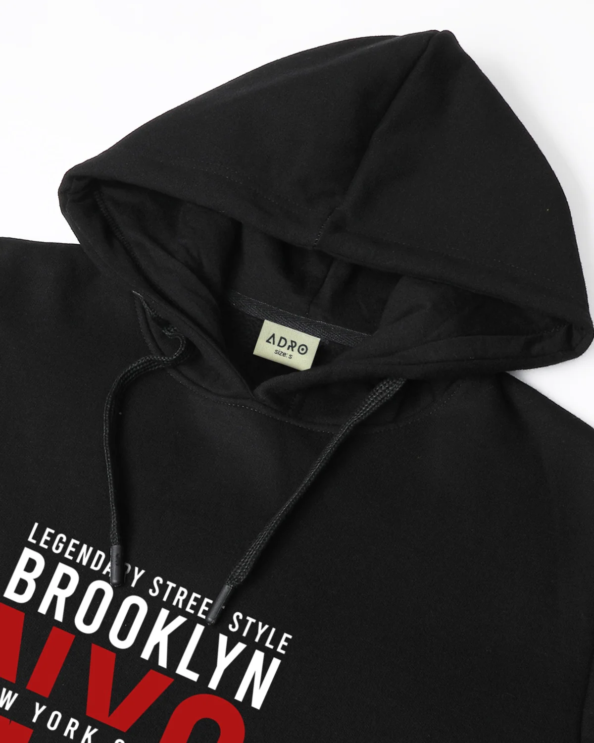 Men Black Printed Cotton Hoodie - Image 6