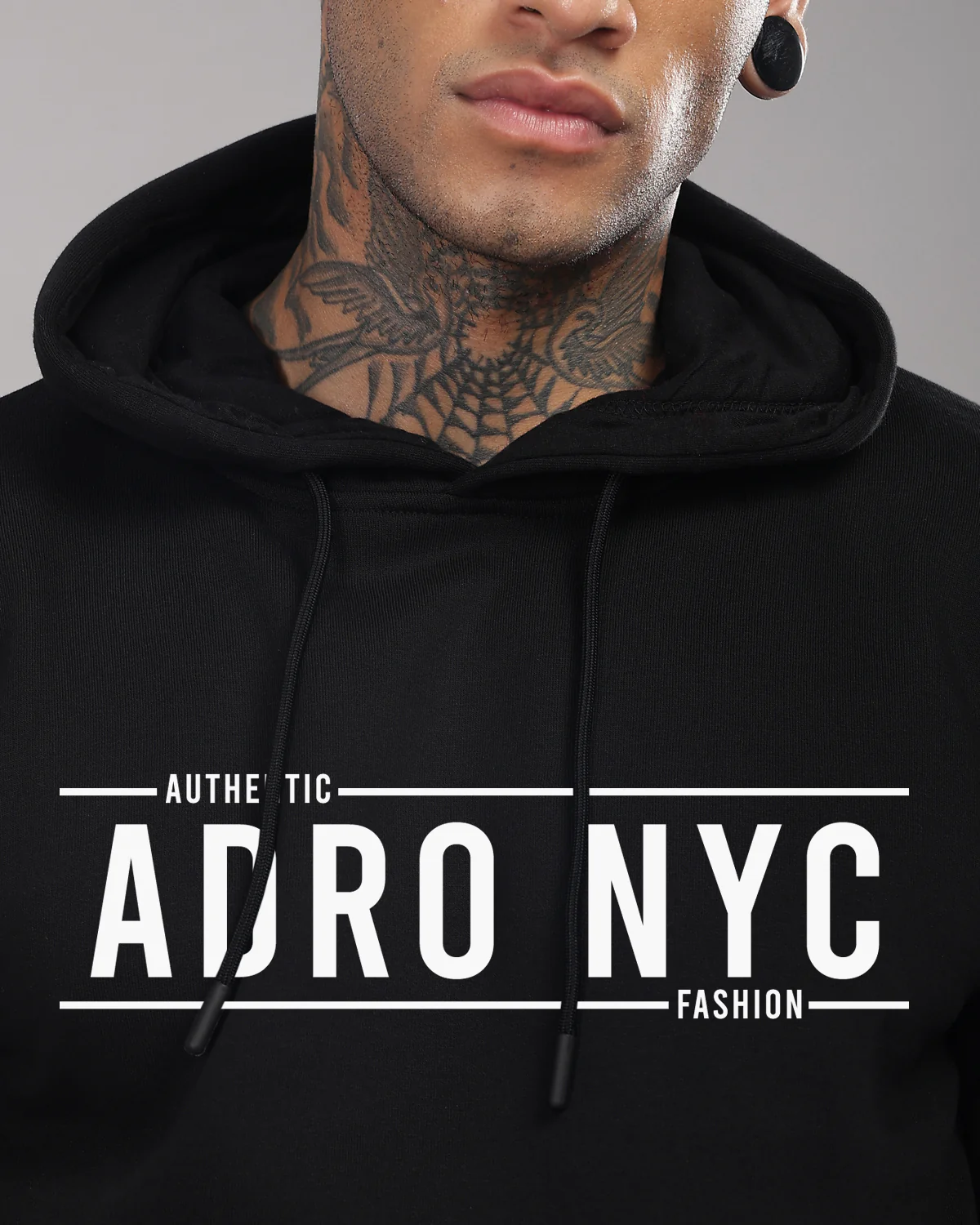 Men Black Printed Hoodie - Image 3