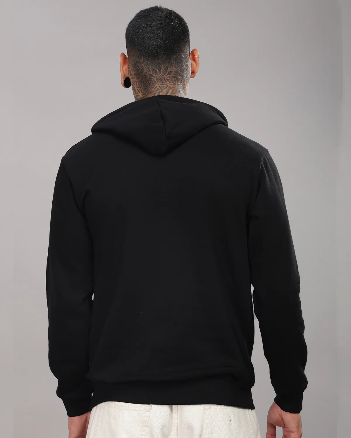 Men Black Printed Hoodie - Image 3