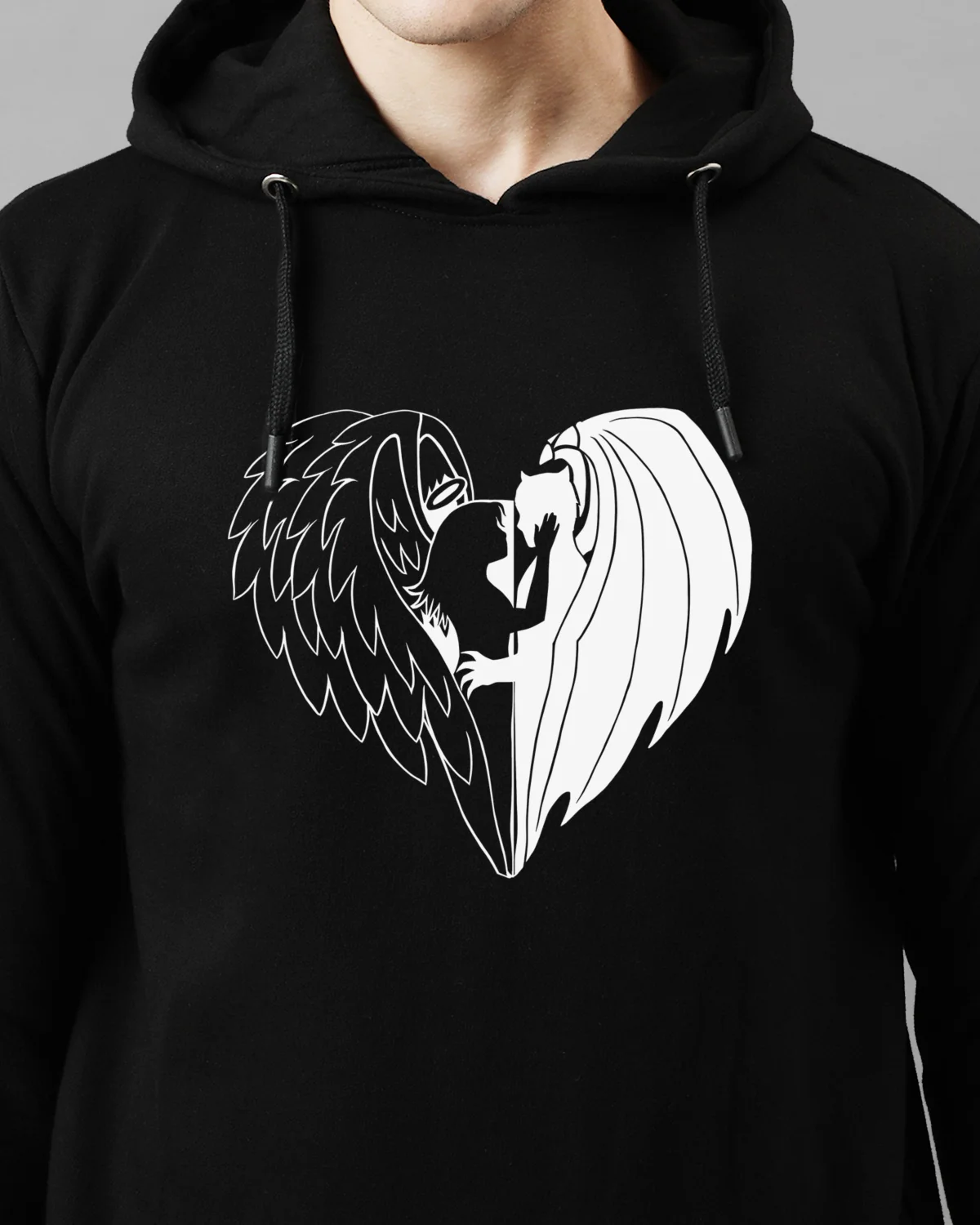 Men Black Printed Hoodie - Image 3