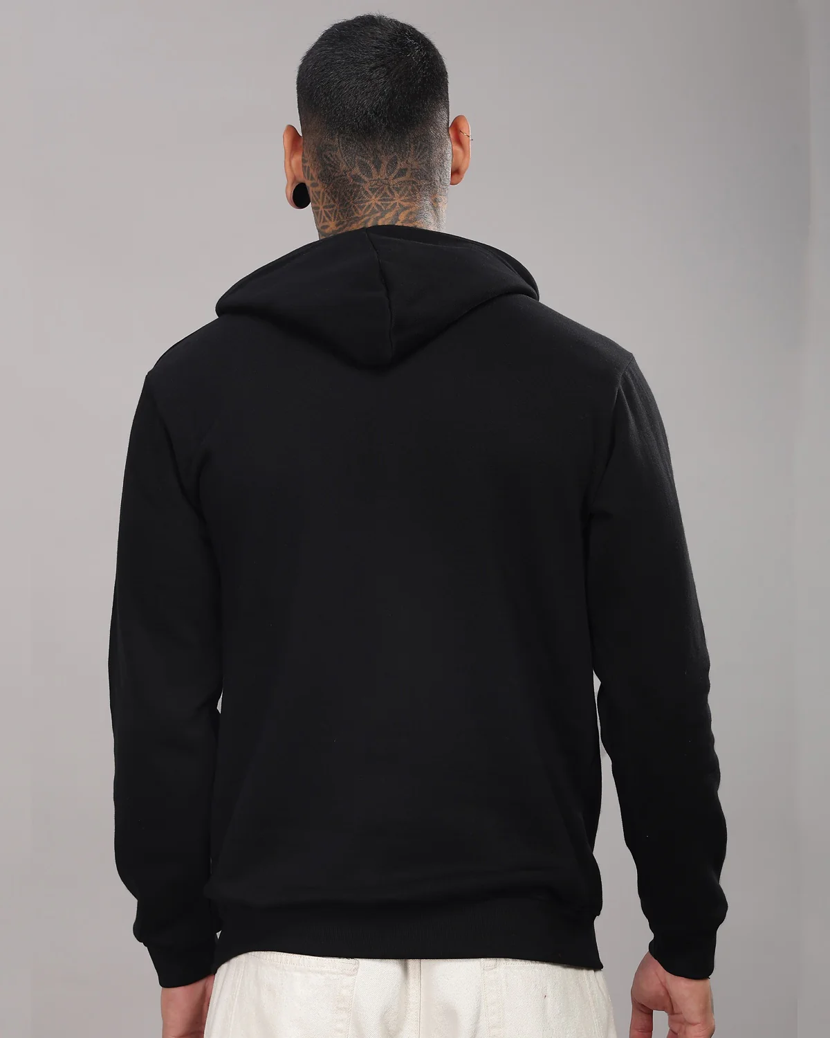 Men Black Printed Hoodie - Image 4