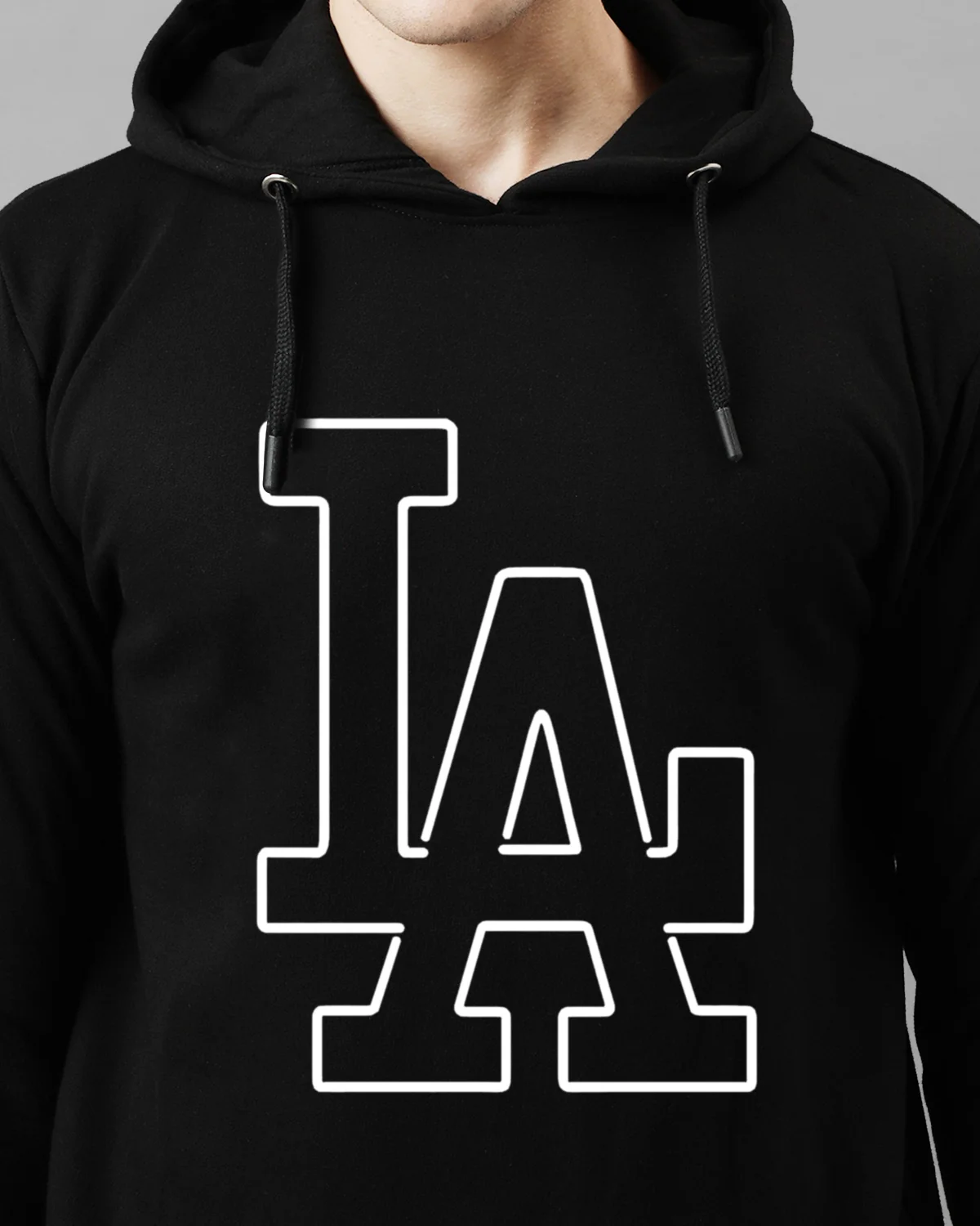 Men Black Printed Hoodie - Image 5