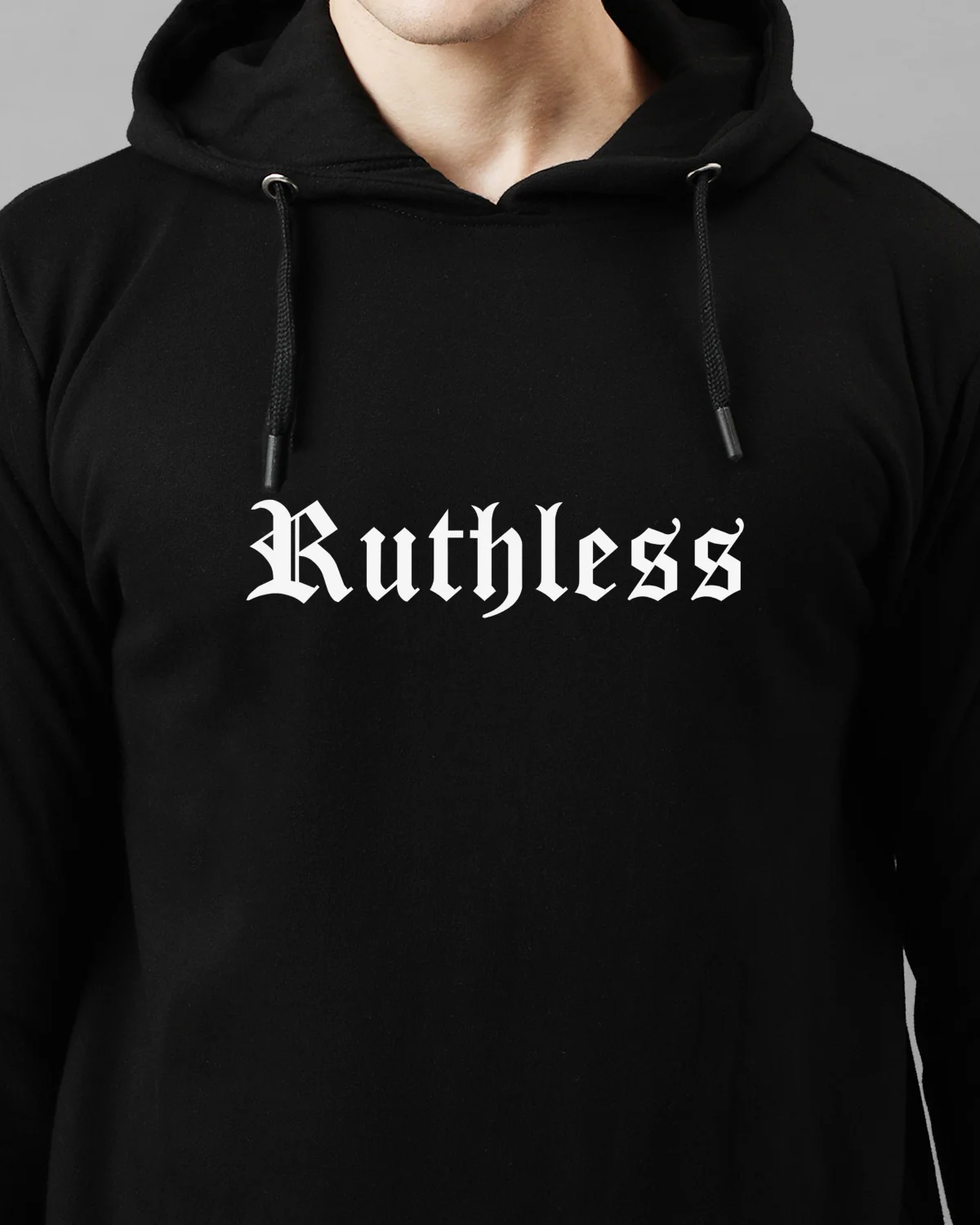 Men Black Printed Hoodie - Image 3