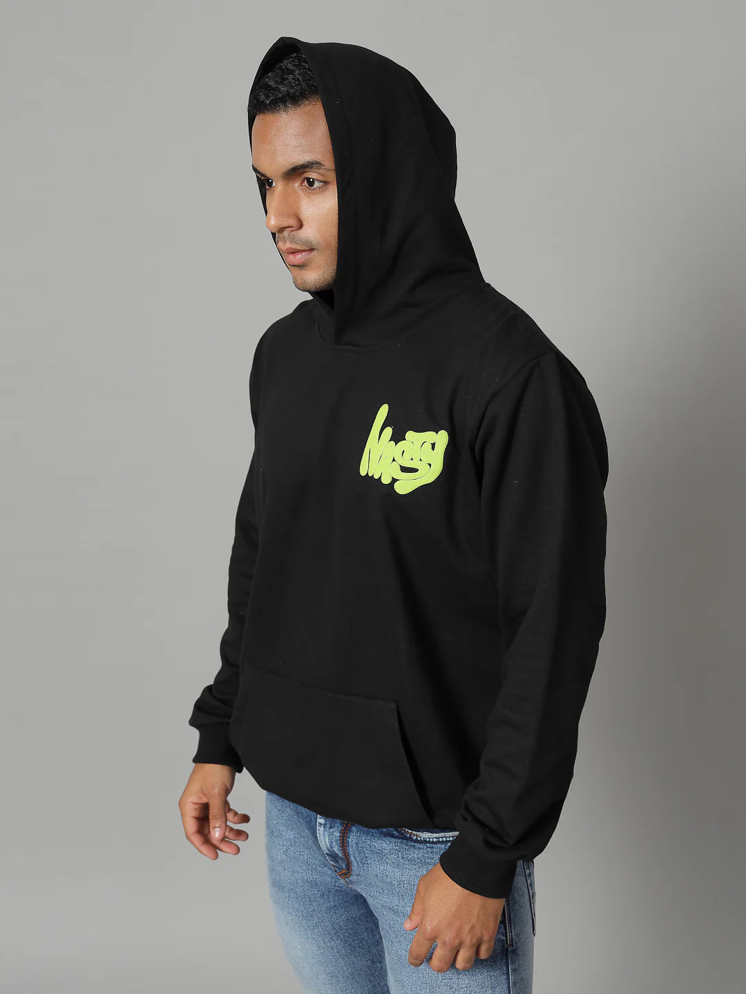 Men Black Printed Sweatshirt - Image 3