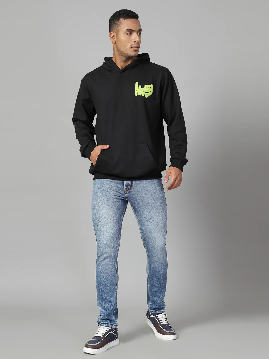 Men Black Printed Sweatshirt - Image 4