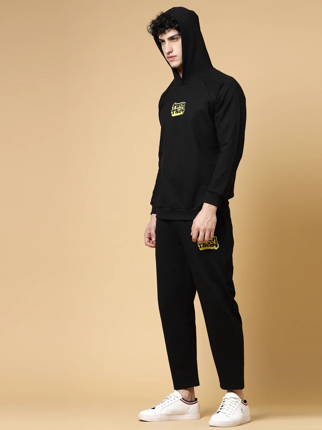 Men Black Printed Tracksuit - Image 3