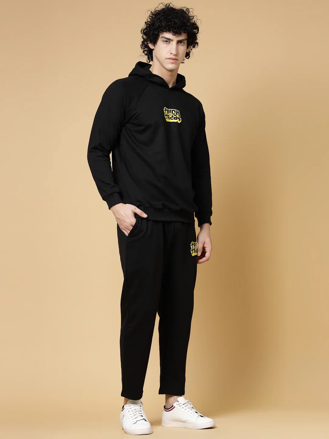 Men Black Printed Tracksuit - Image 4
