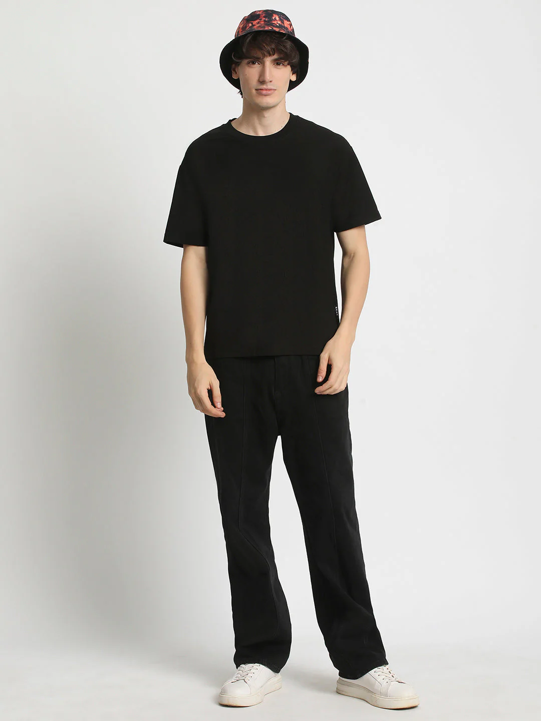 Men  Black Regular Fit Crew Neck T-Shirt - Image 5