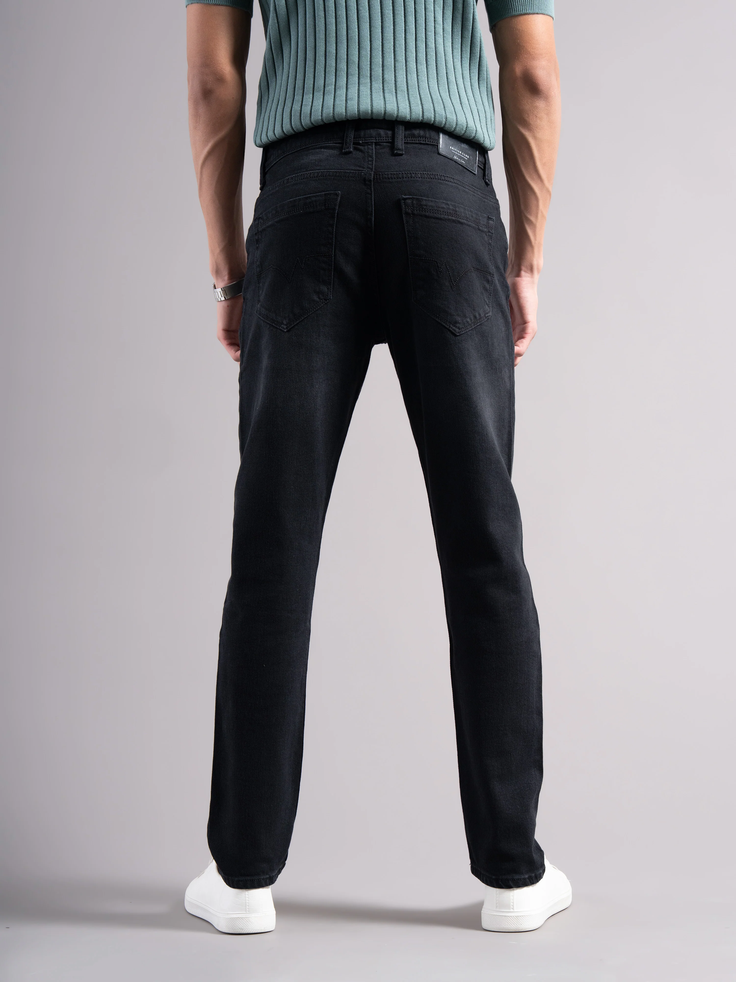Men Black Regular Fit Jeans - Image 3