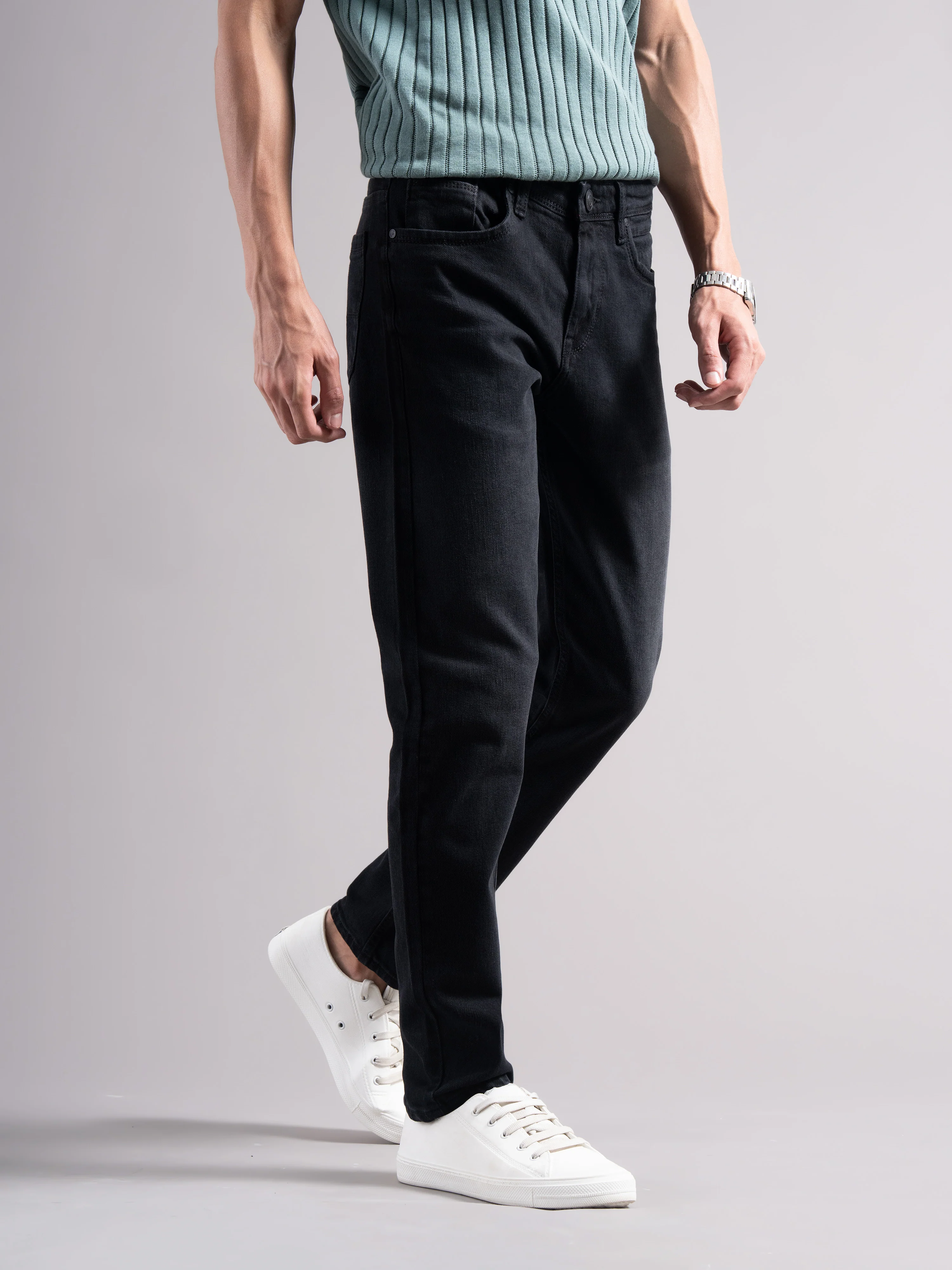 Men Black Regular Fit Jeans - Image 7