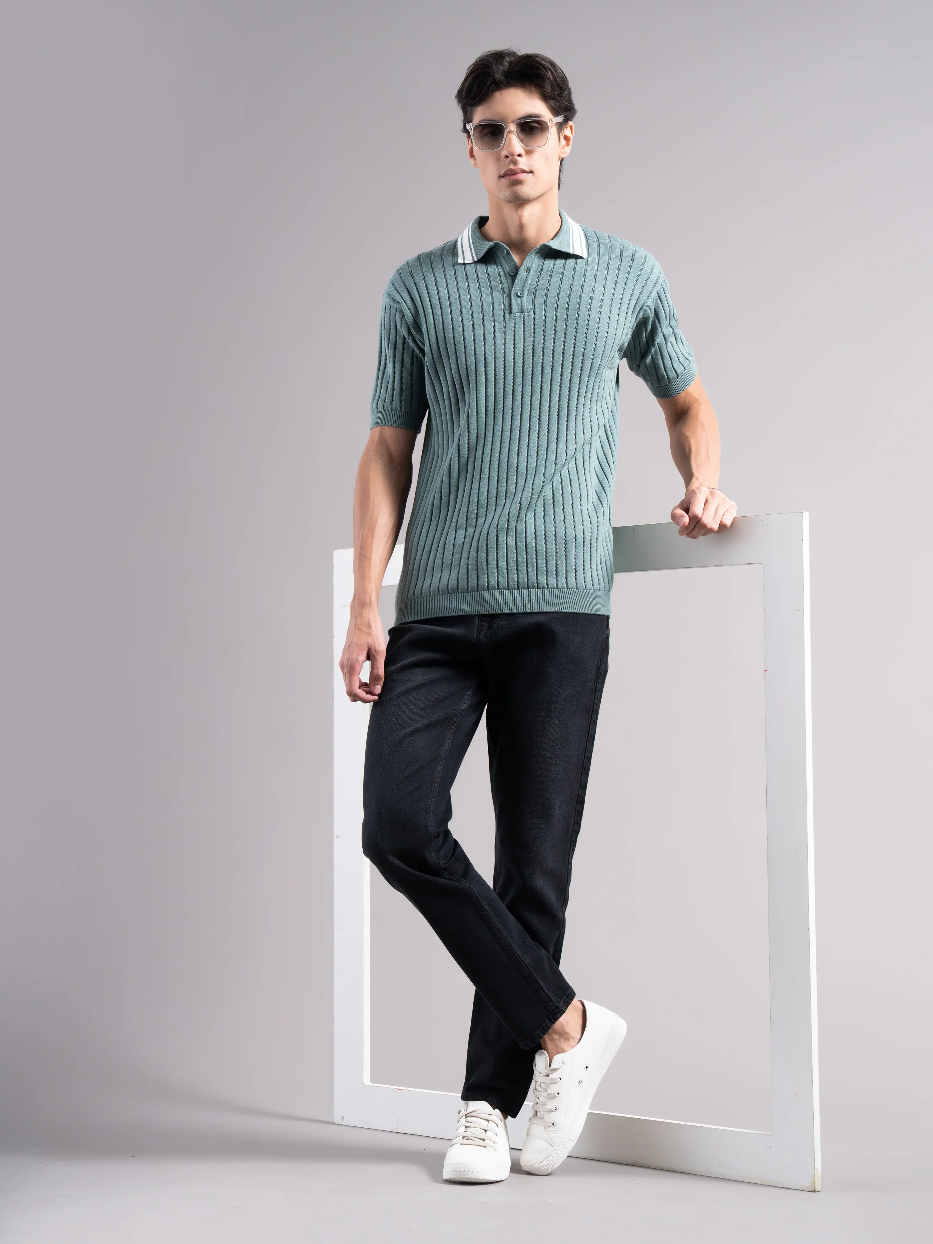 Men Black Regular Fit Jeans - Image 8