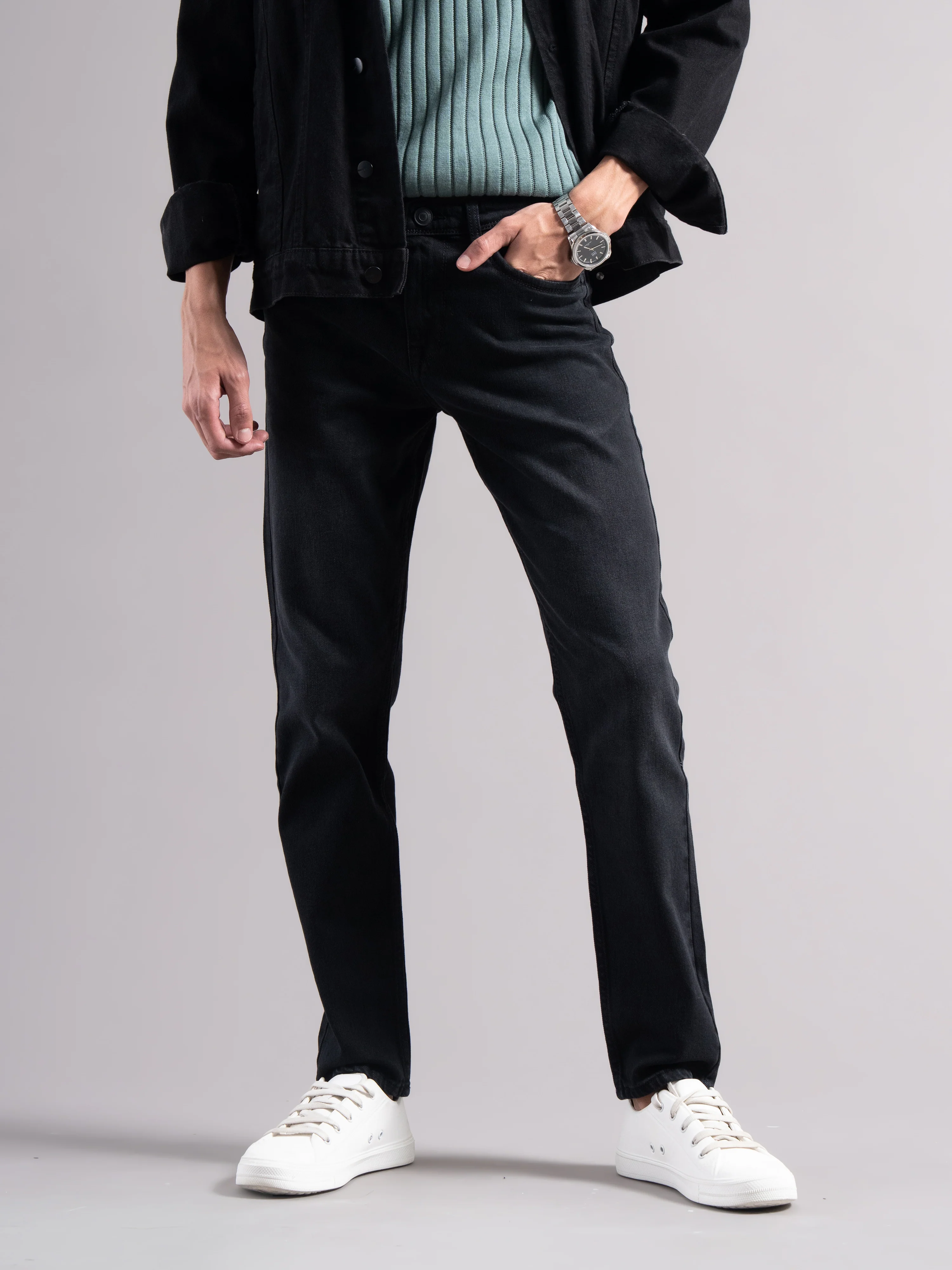 Men Black Regular Fit Jeans - Image 9