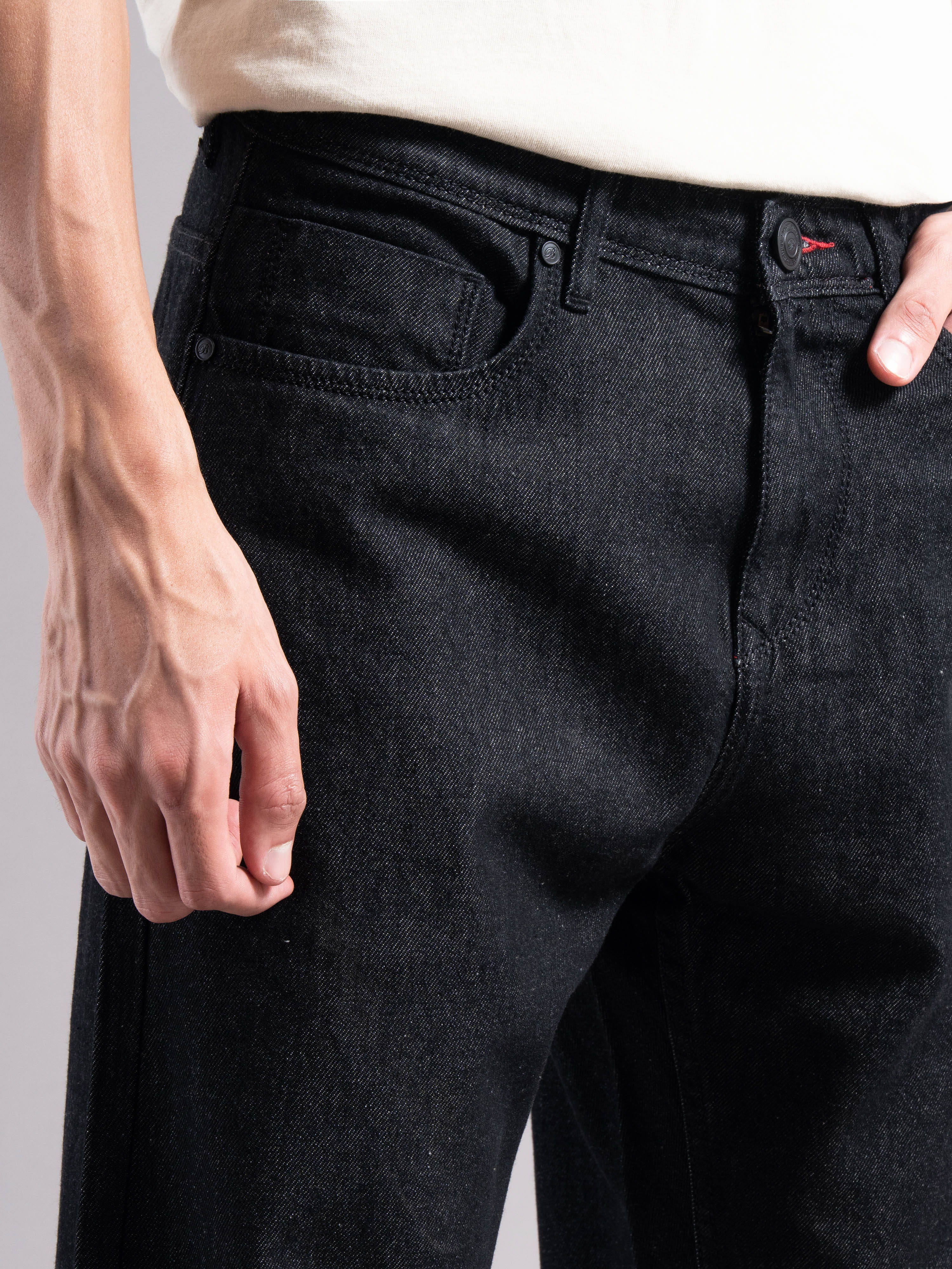 Men Black Regular Fit Jeans - Image 5
