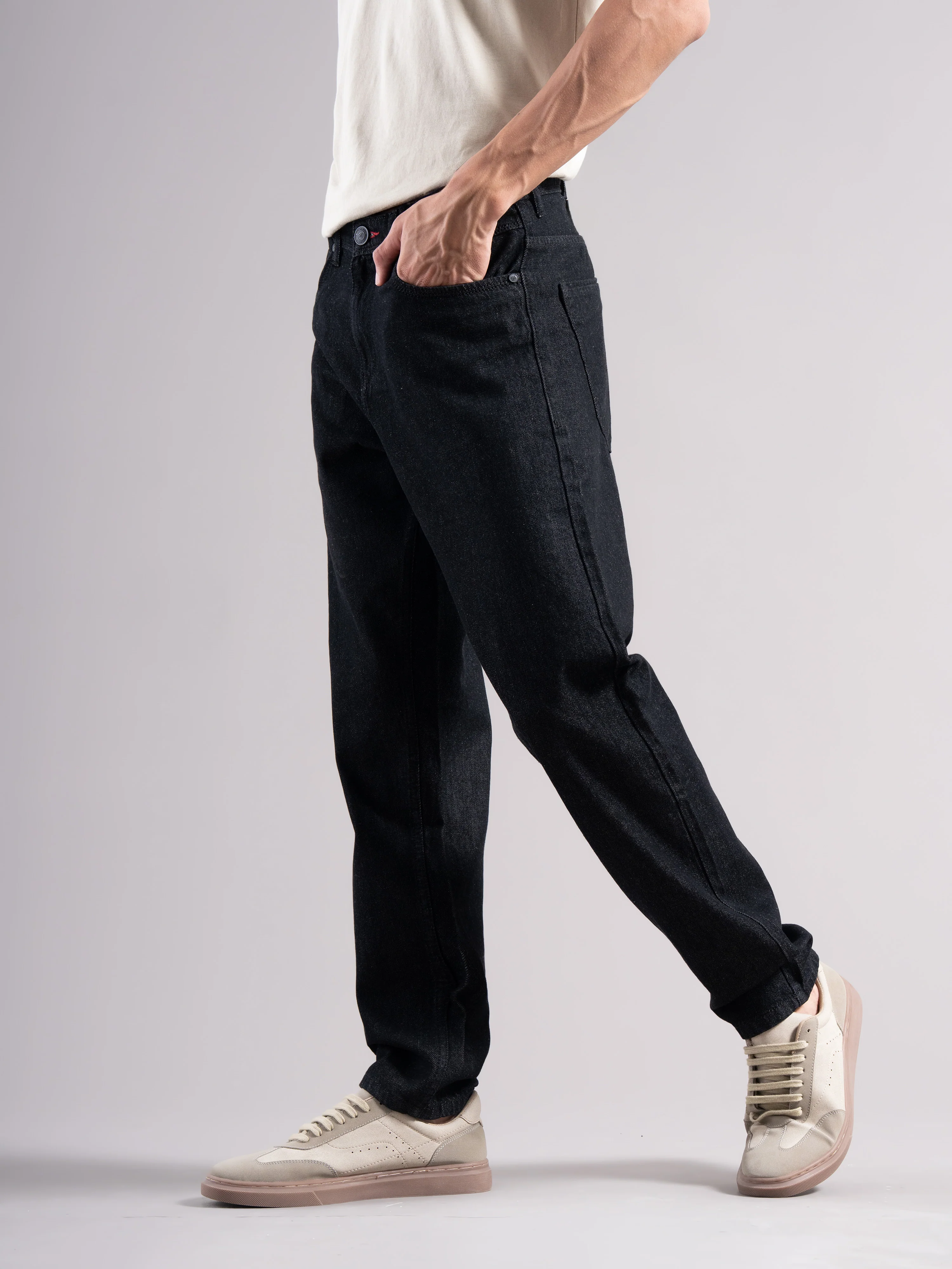 Men Black Regular Fit Jeans - Image 8