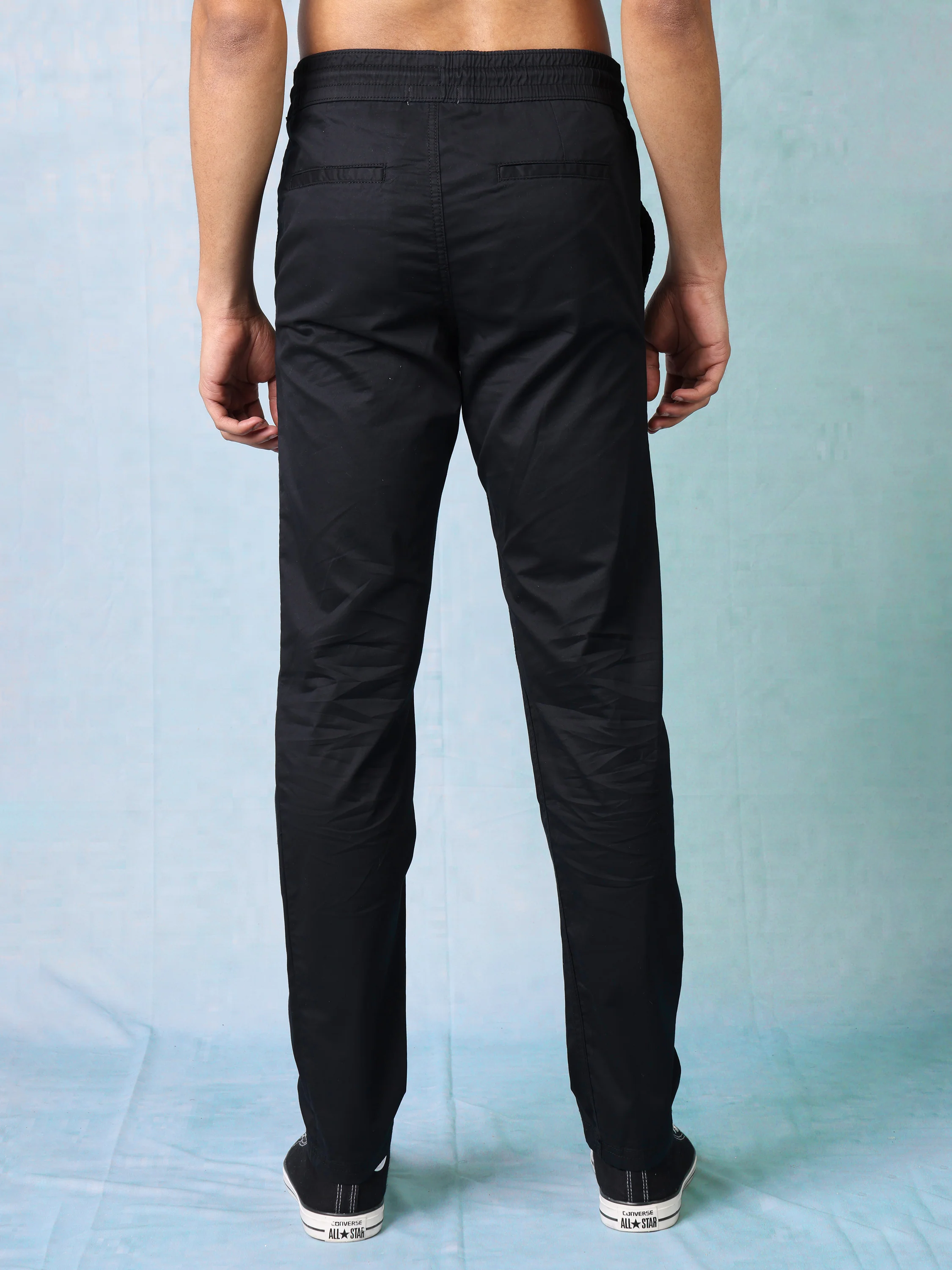Men Black Regular Fit Joggers - Image 4
