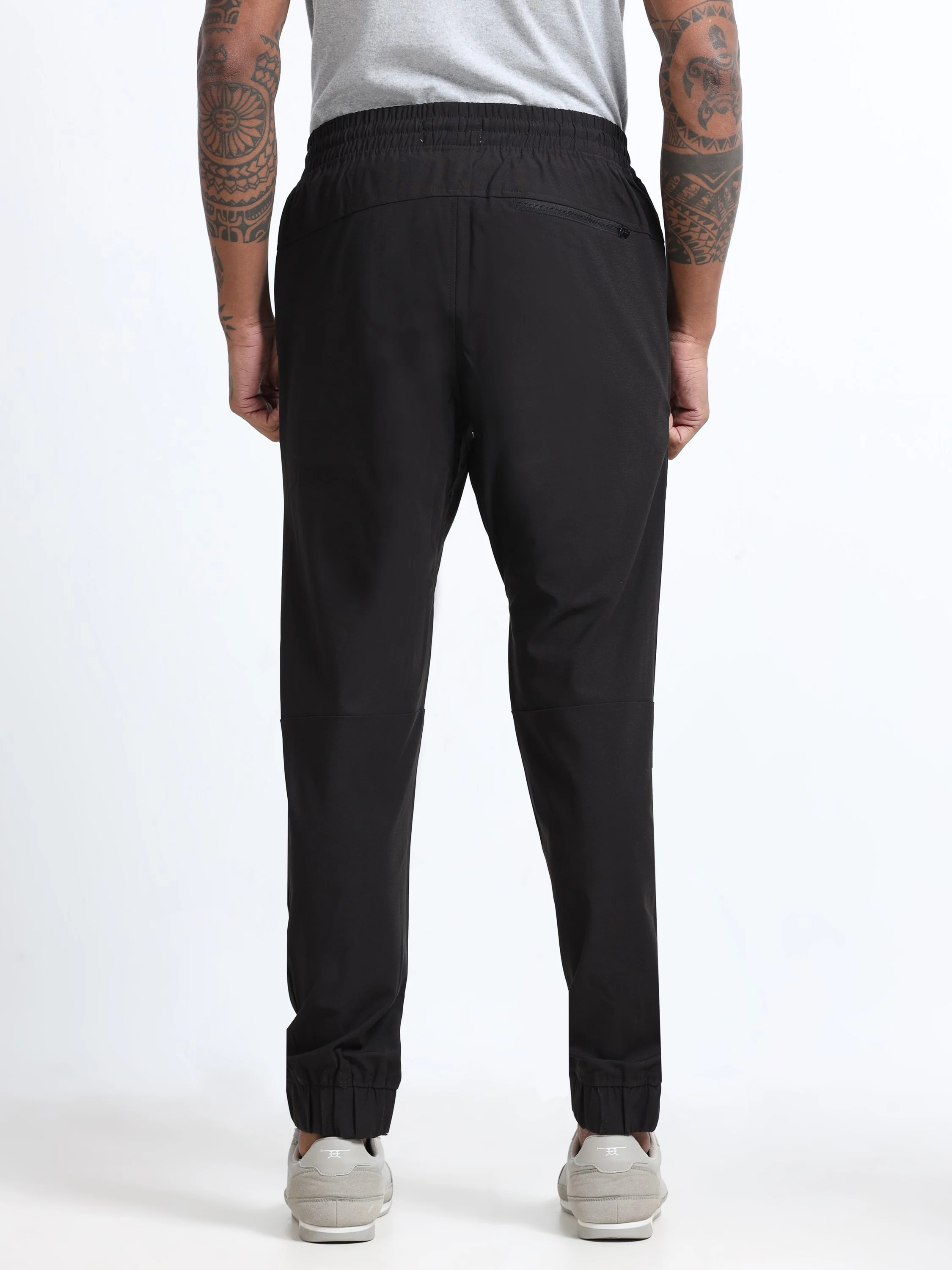Men Black Regular Fit Joggers - Image 2