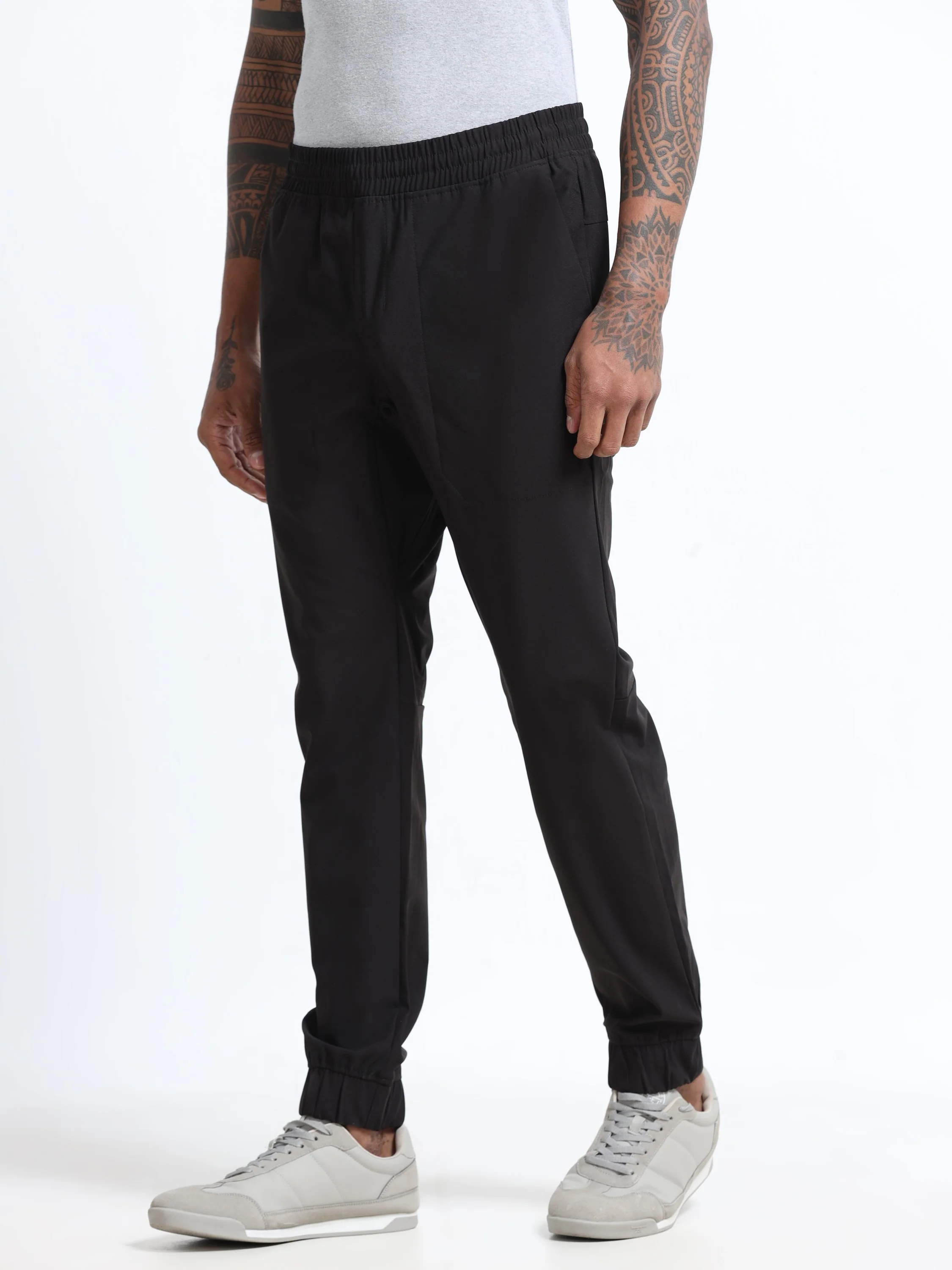 Men Black Regular Fit Joggers - Image 6