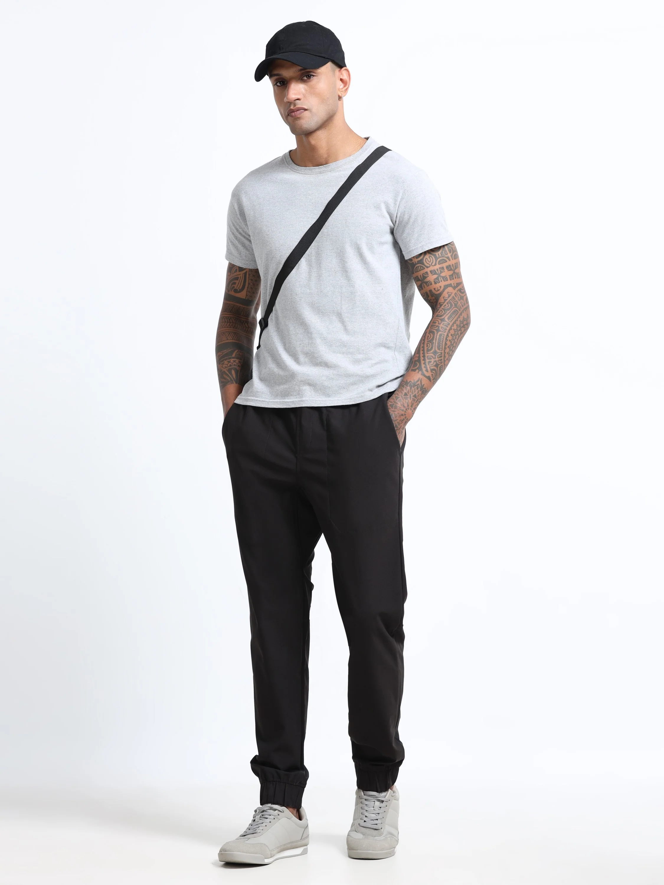 Men Black Regular Fit Joggers - Image 8