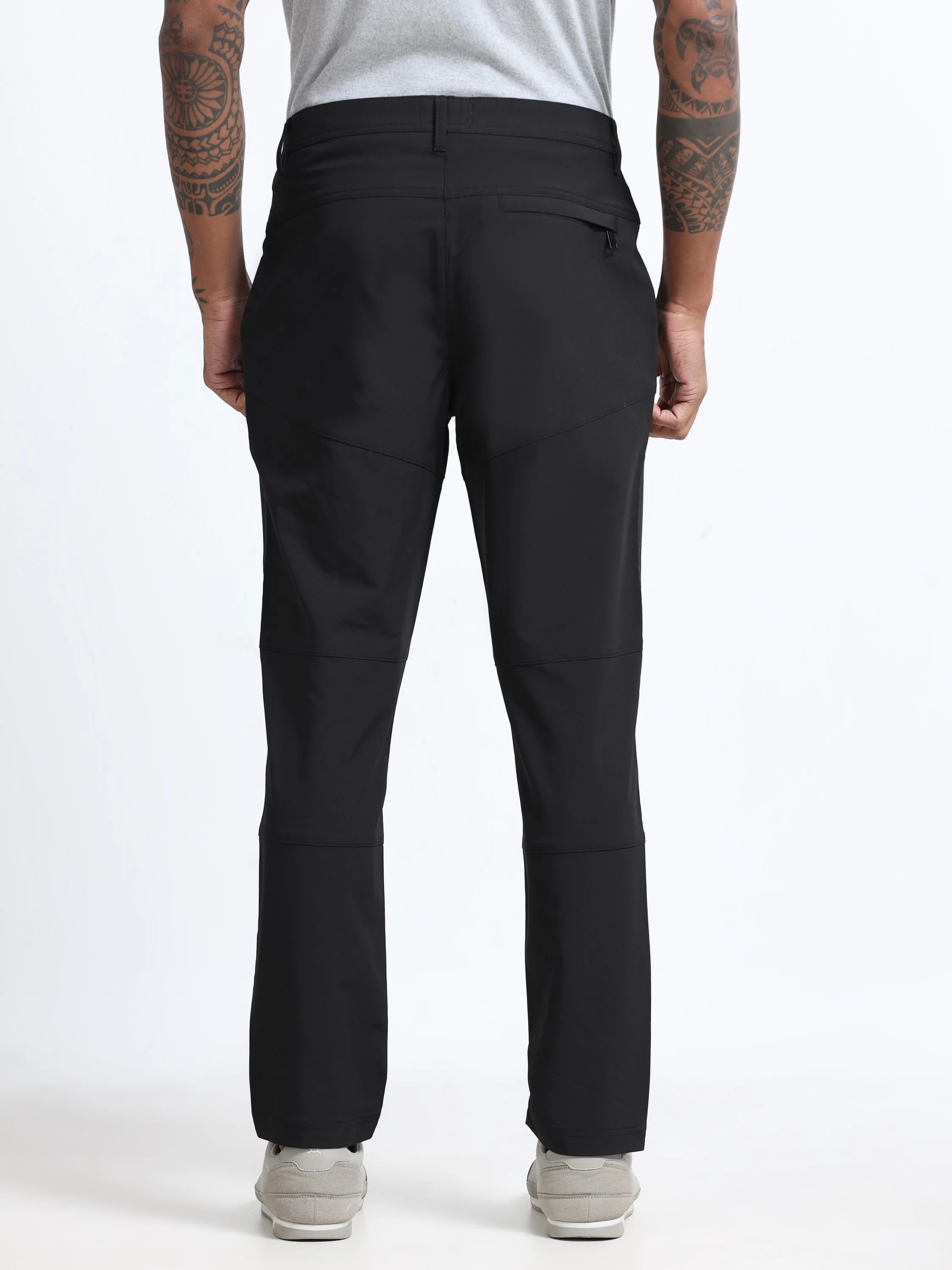 Men Black Polyester Blend Pants - Image 4
