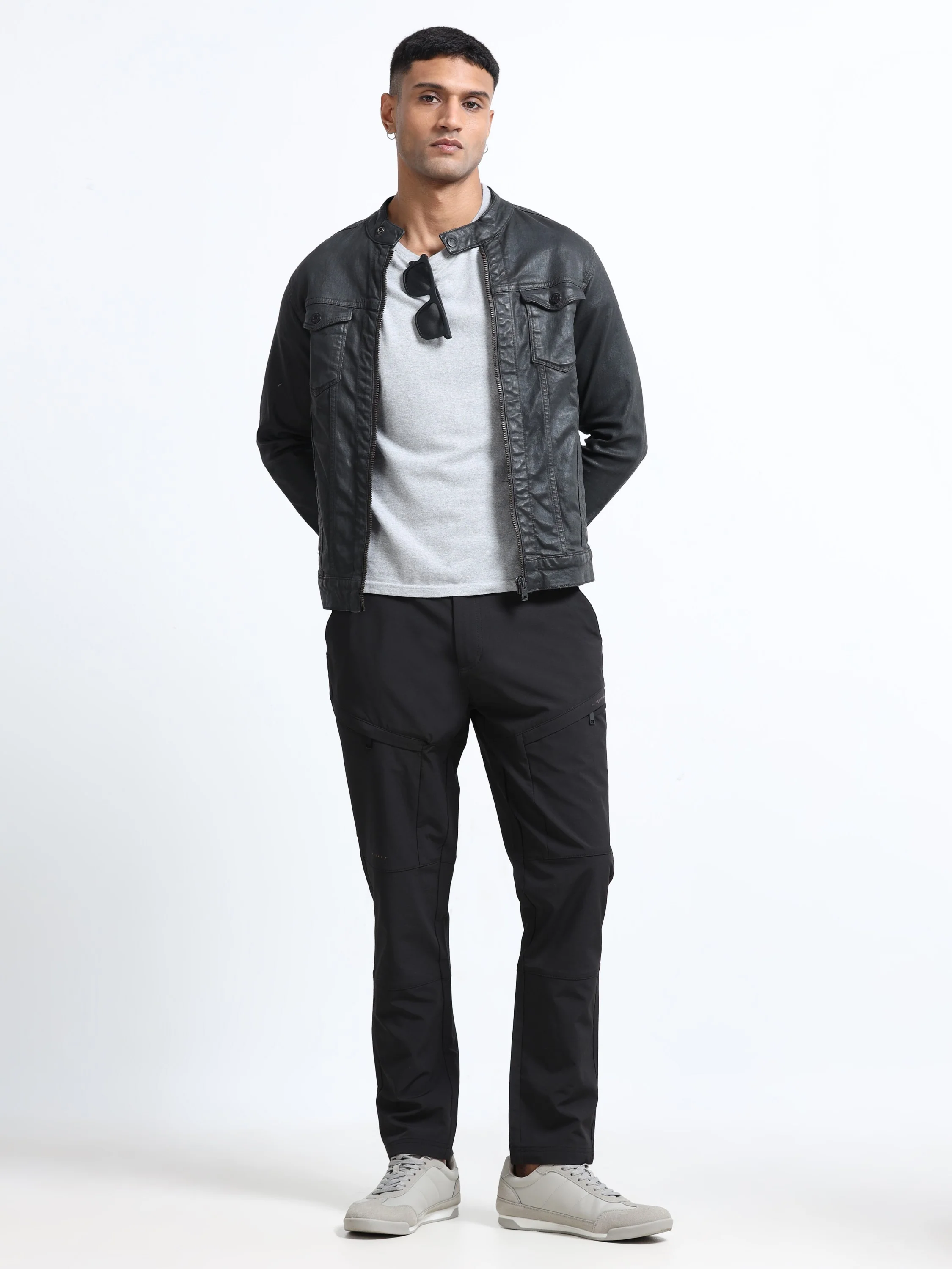 Men Black Polyester Blend Pants - Image 7