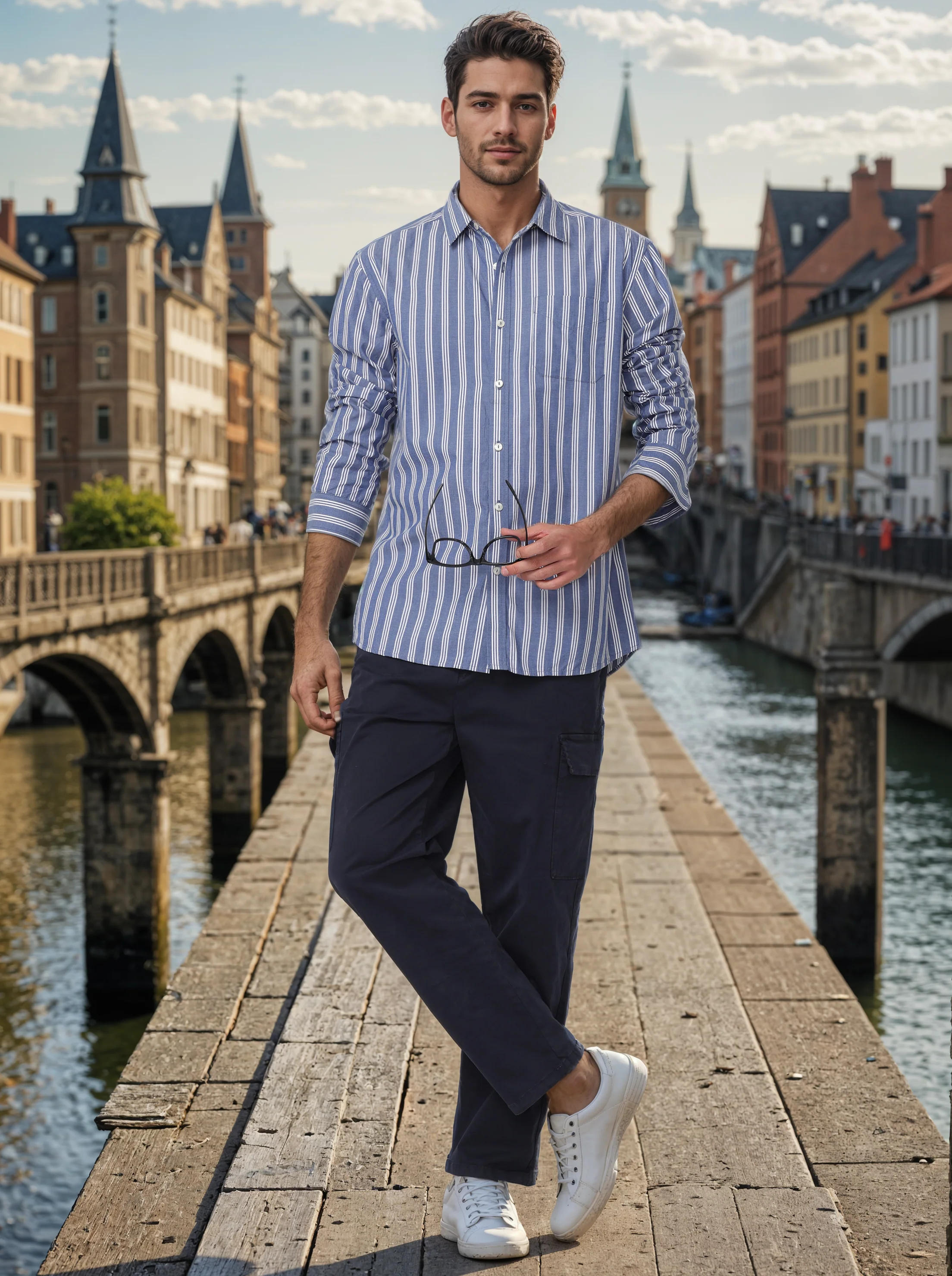 Men Black Regular Fit Cargo Pants - Image 2