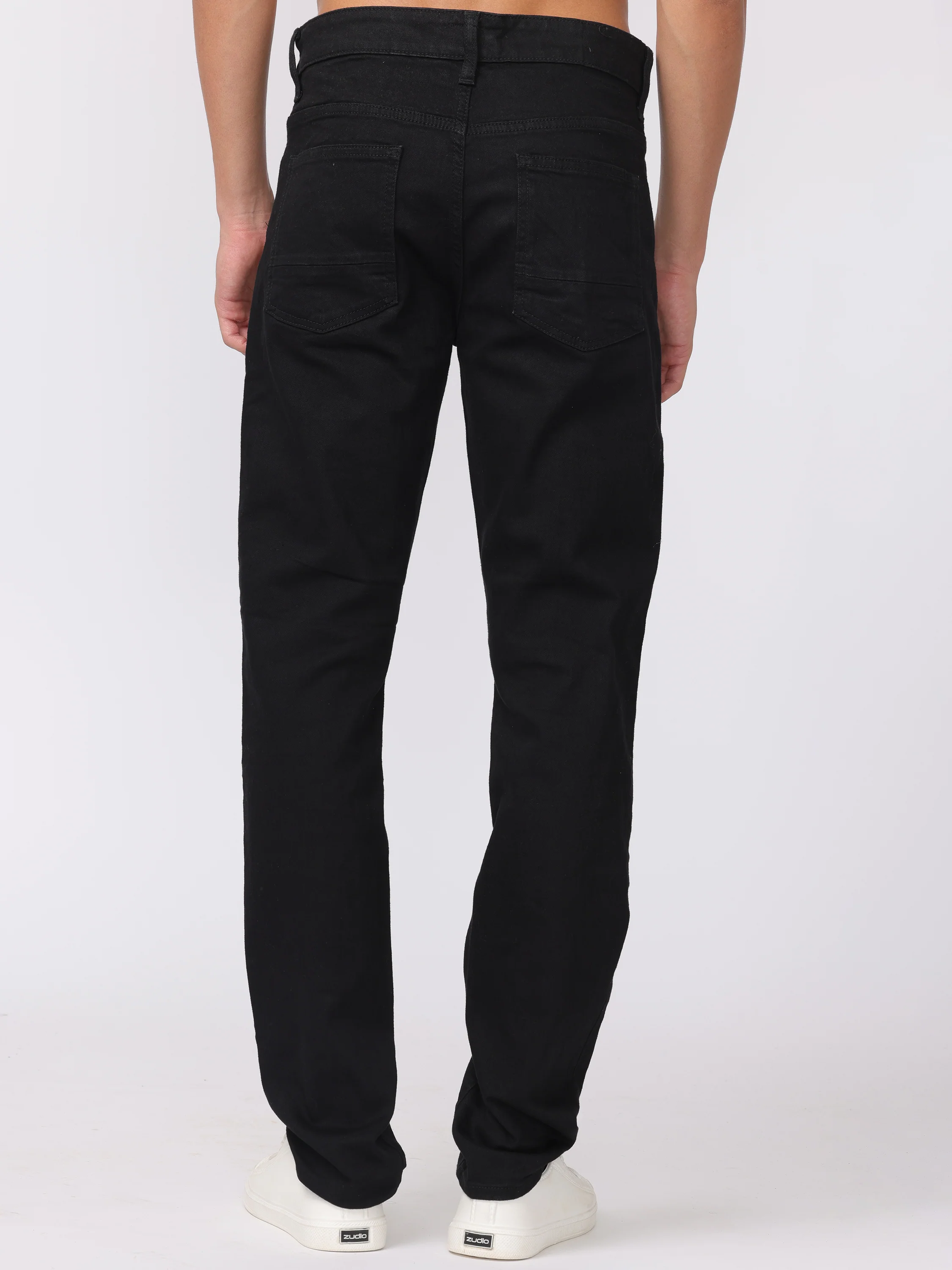 Men Black Regular Fit Straight Fit Jeans - Image 4