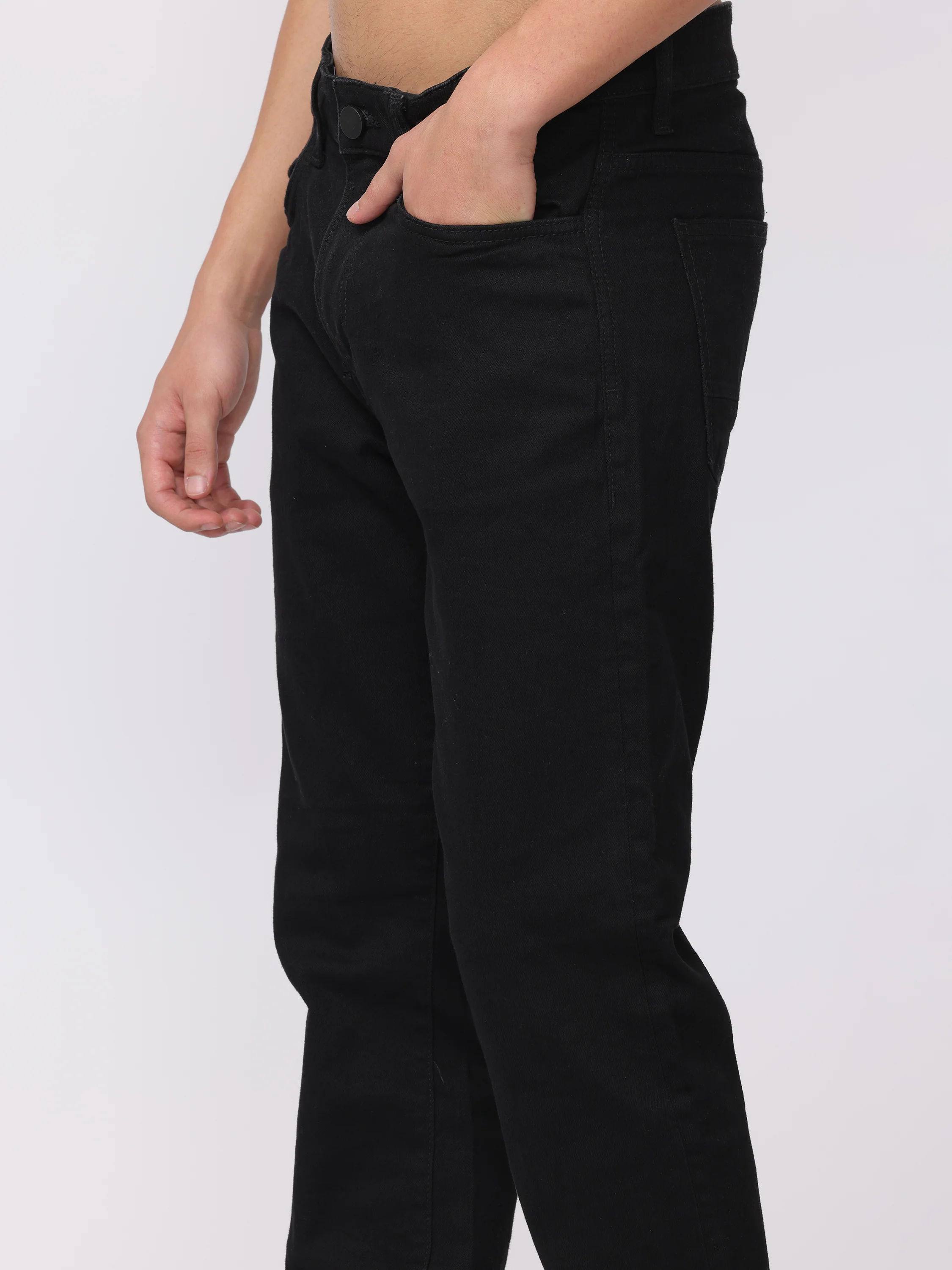 Men Black Regular Fit Straight Fit Jeans - Image 6