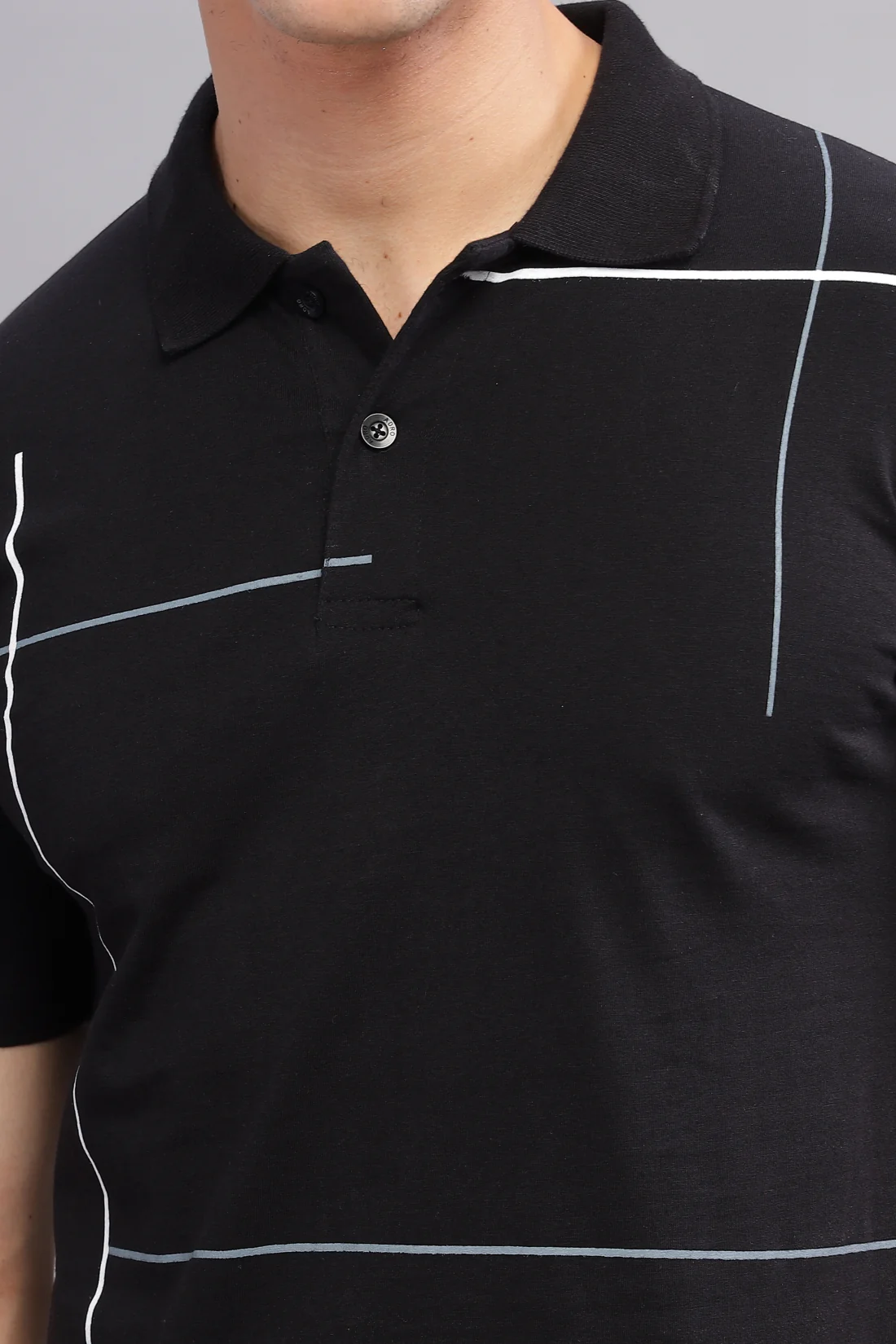 Men Black Regular Fit Polo T-Shirt - Image 4