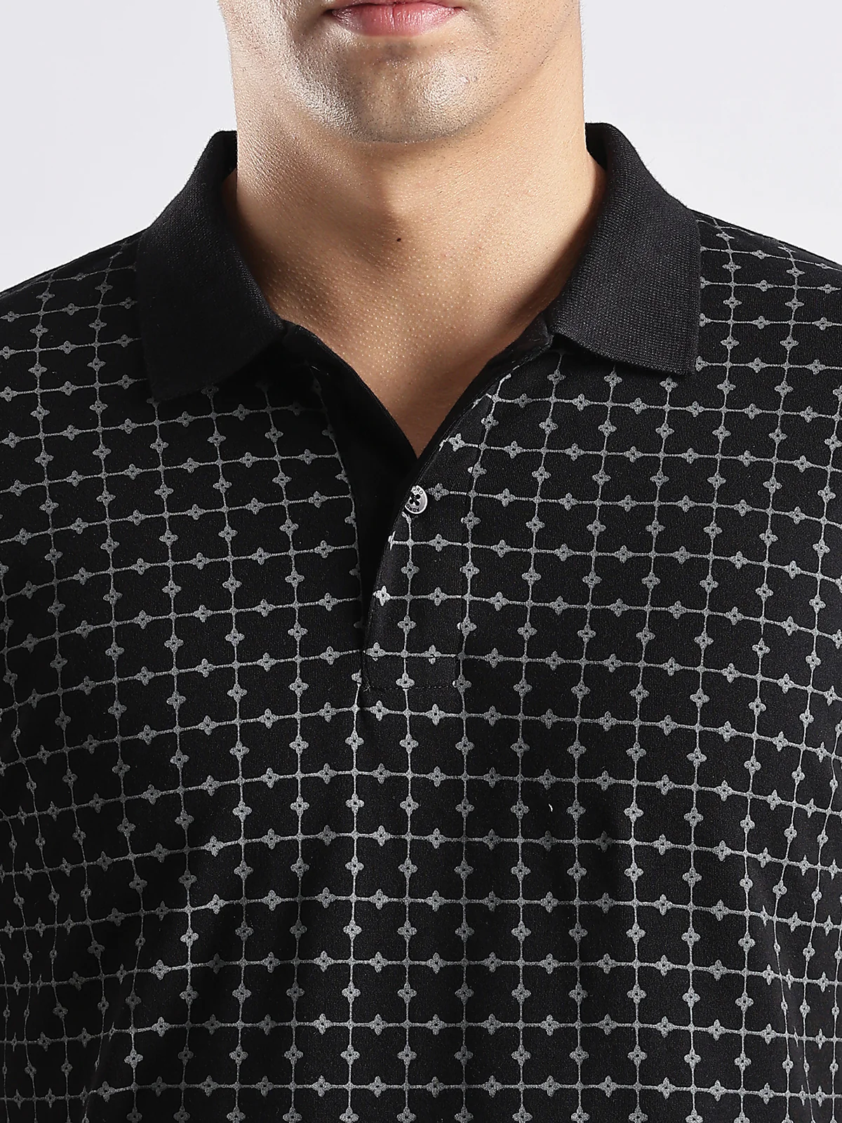Men Black Regular Fit Polo T-Shirt - Image 3