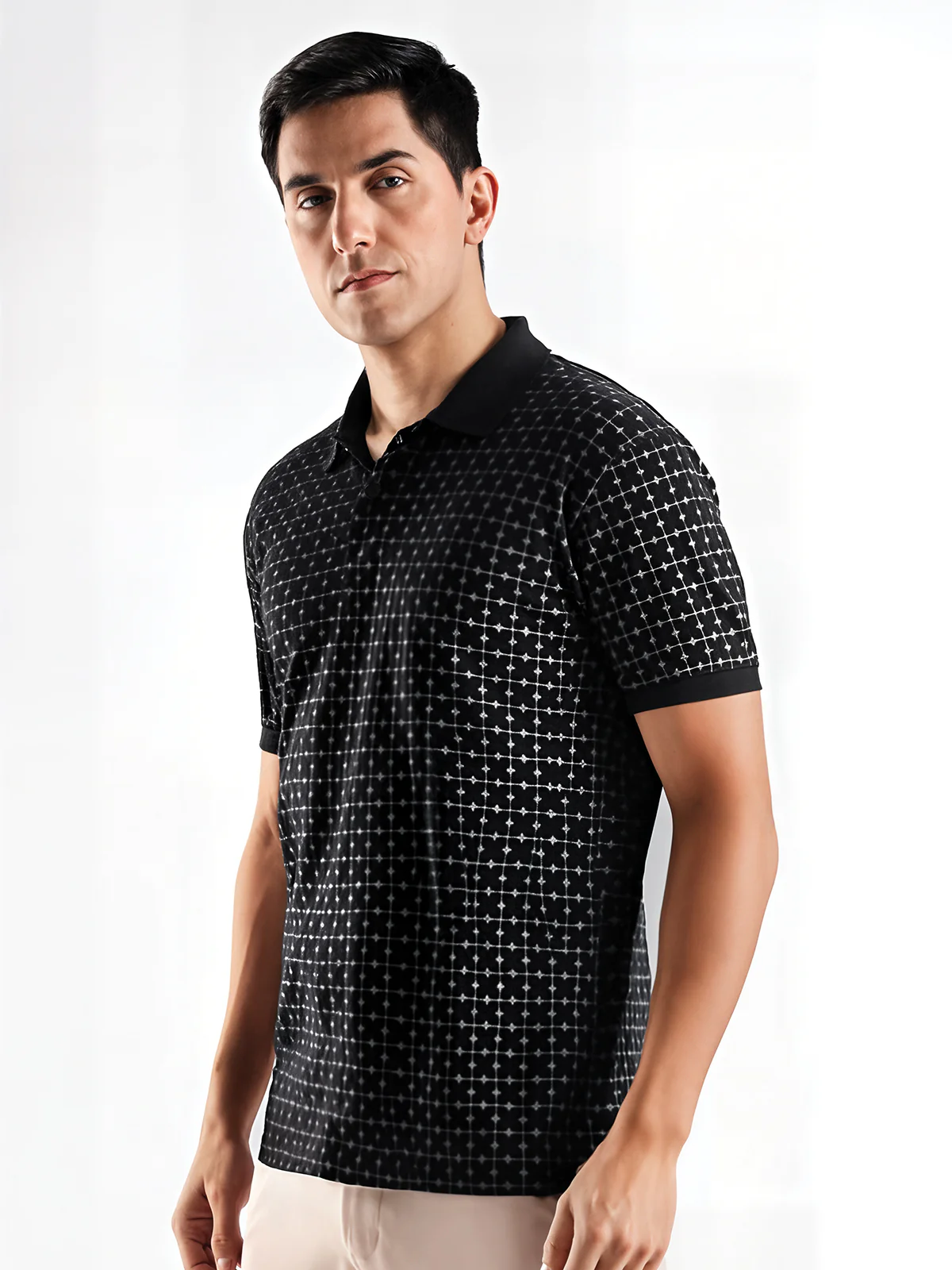 Men Black Regular Fit Polo T-Shirt - Image 6