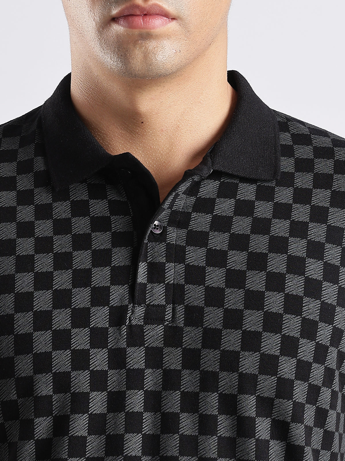 Men Black Regular Fit Polo T-Shirt - Image 3