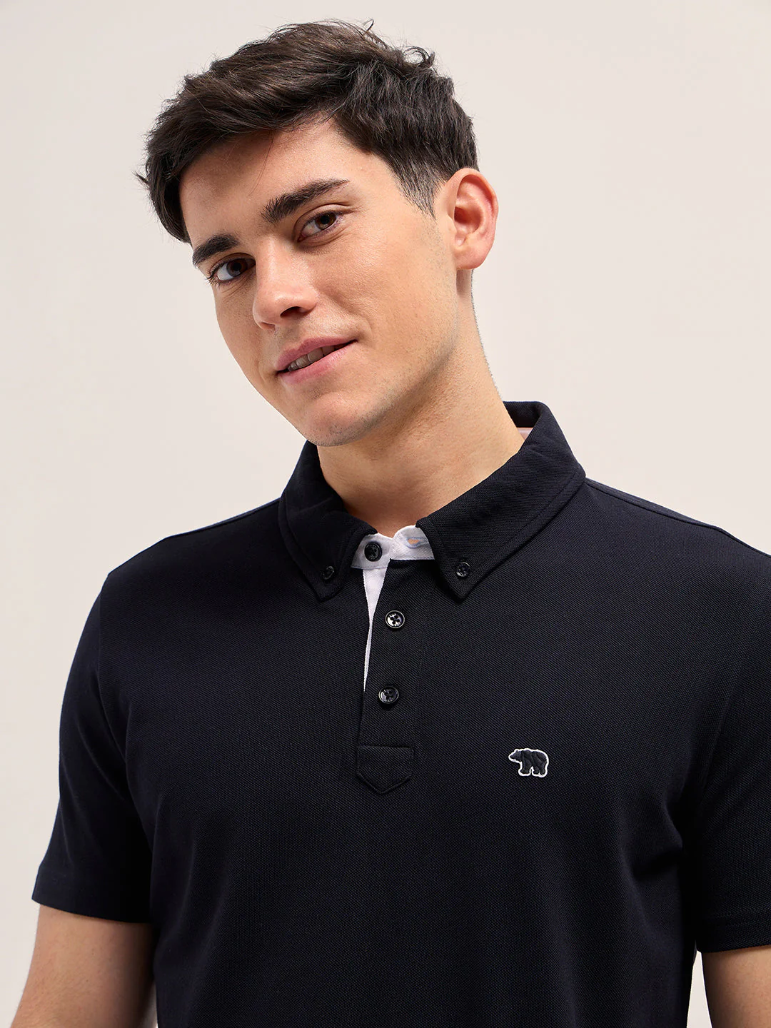 Men Black Regular Fit Polo T-Shirt - Image 5