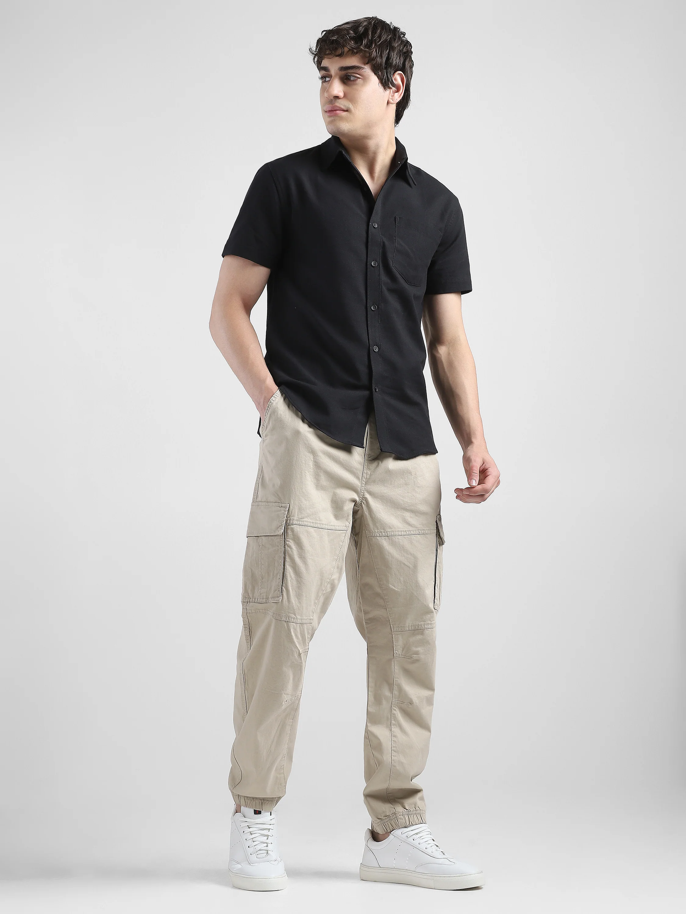 Men Black Regular Fit Shirt - Image 2