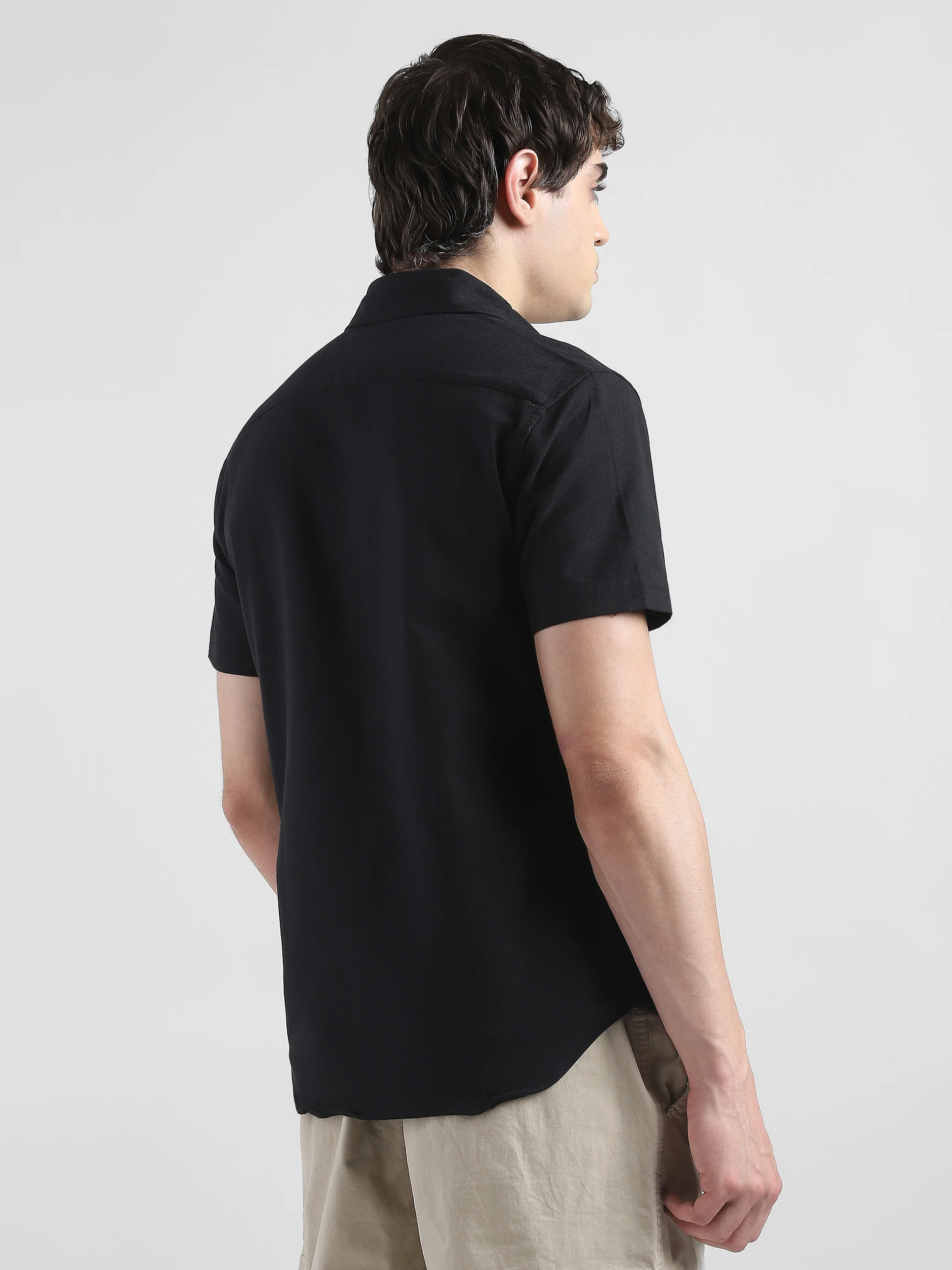Men Black Regular Fit Shirt - Image 3