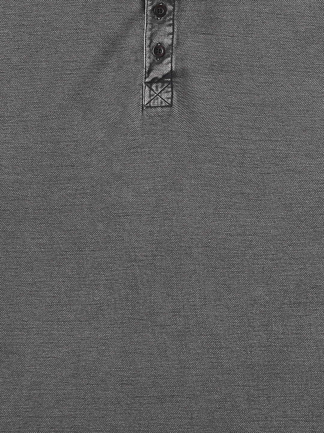 Men Charcoal Drop Shoulder Oversize Polo T-Shirt - Image 8