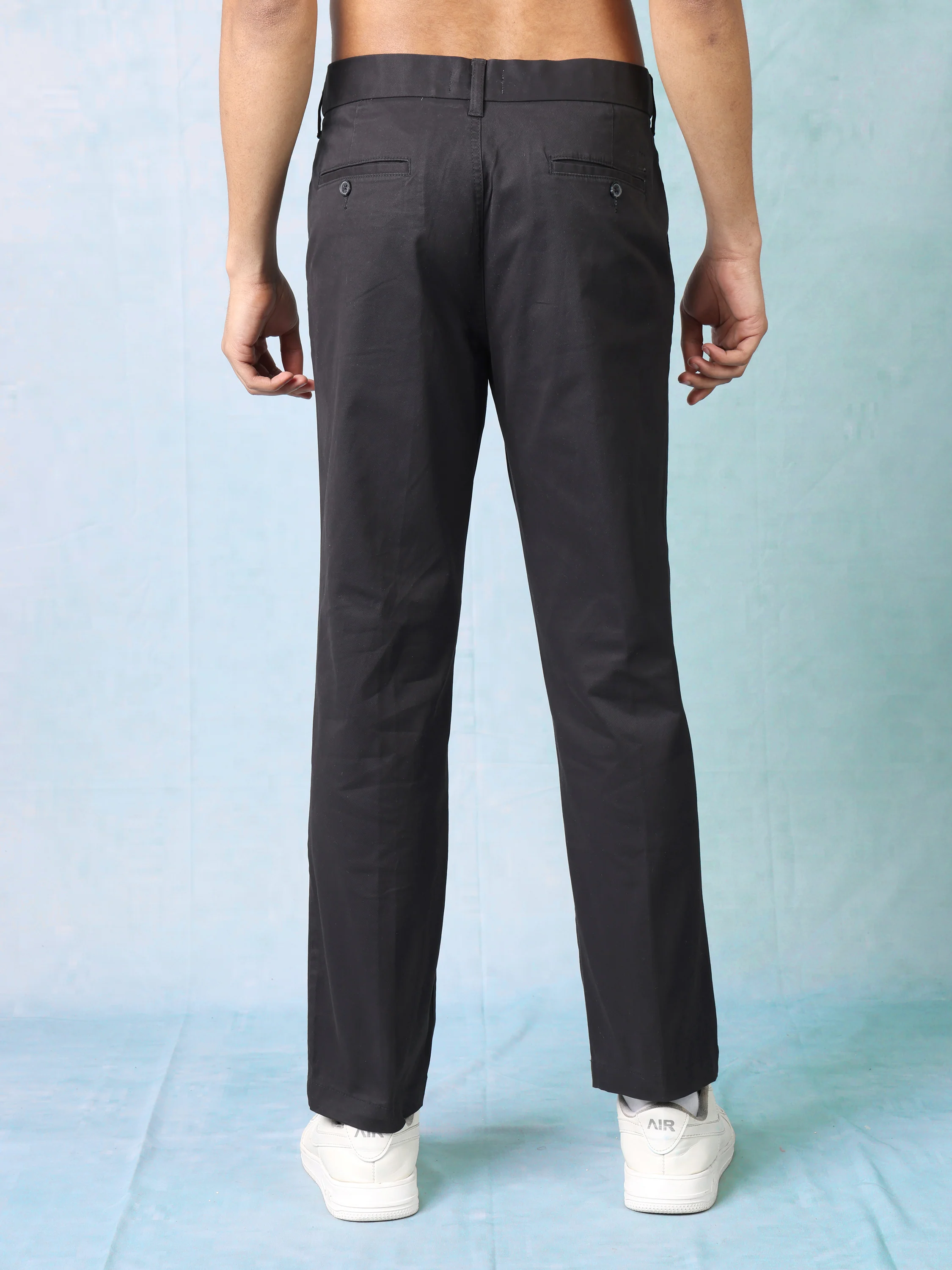 Men Black Regular Fit Casual Pants - Image 6