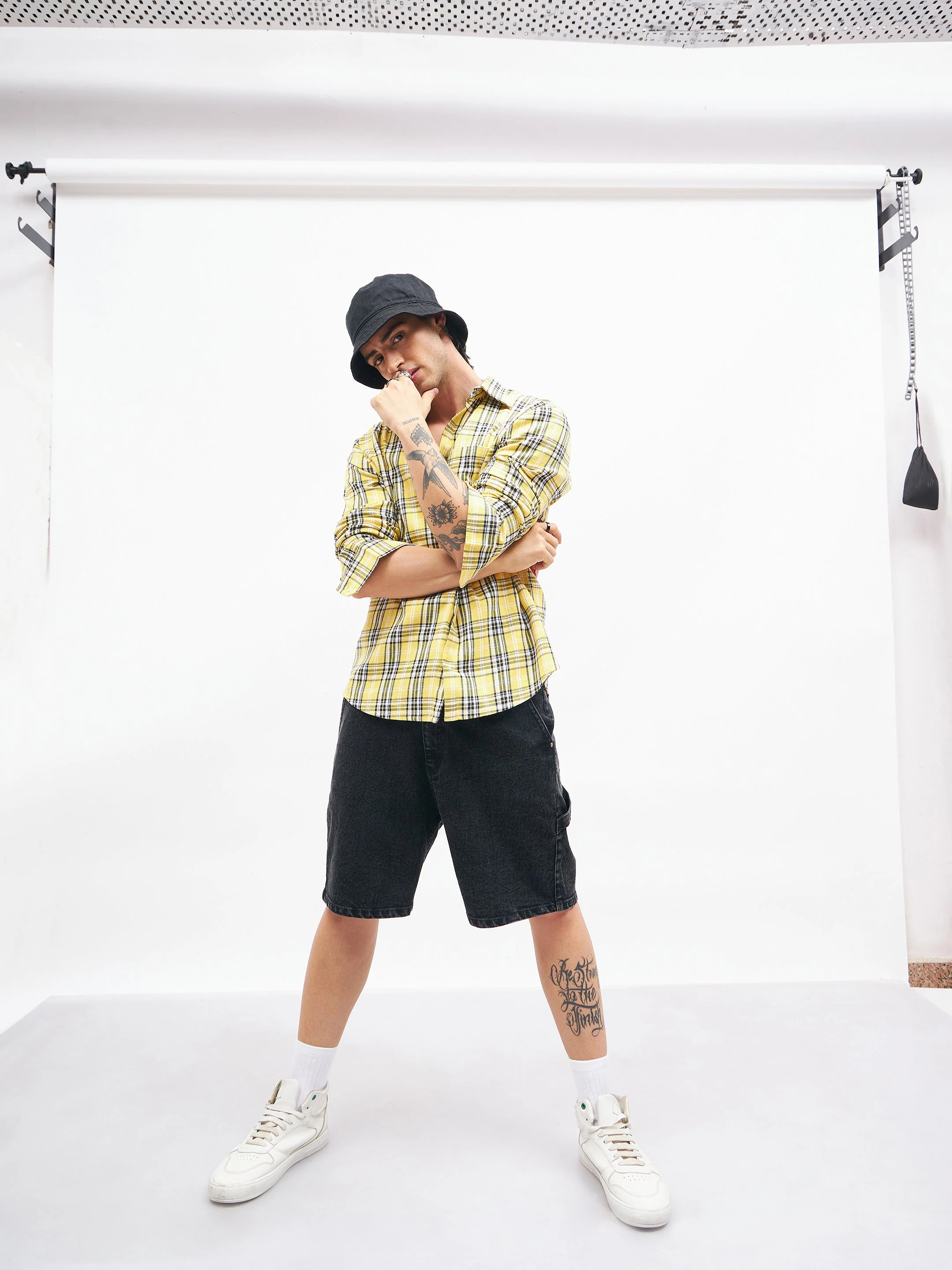Men Black Relax Fit Denim Shorts - Image 5