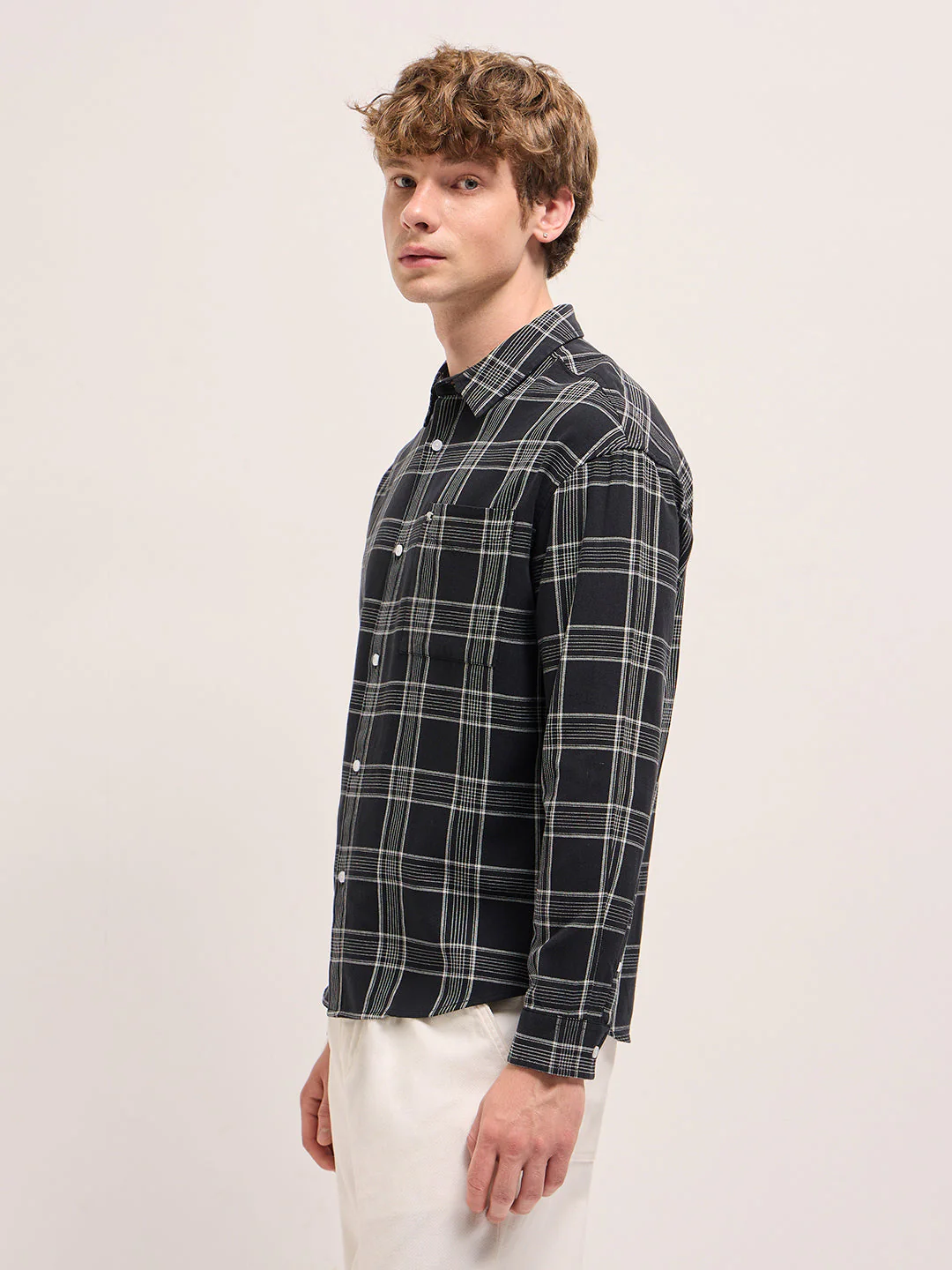Men Black Relax Fit Overshirt - Image 3