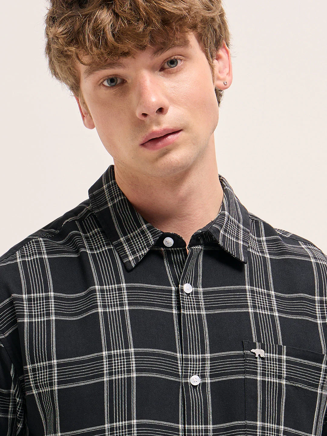 Men Black Relax Fit Overshirt - Image 5