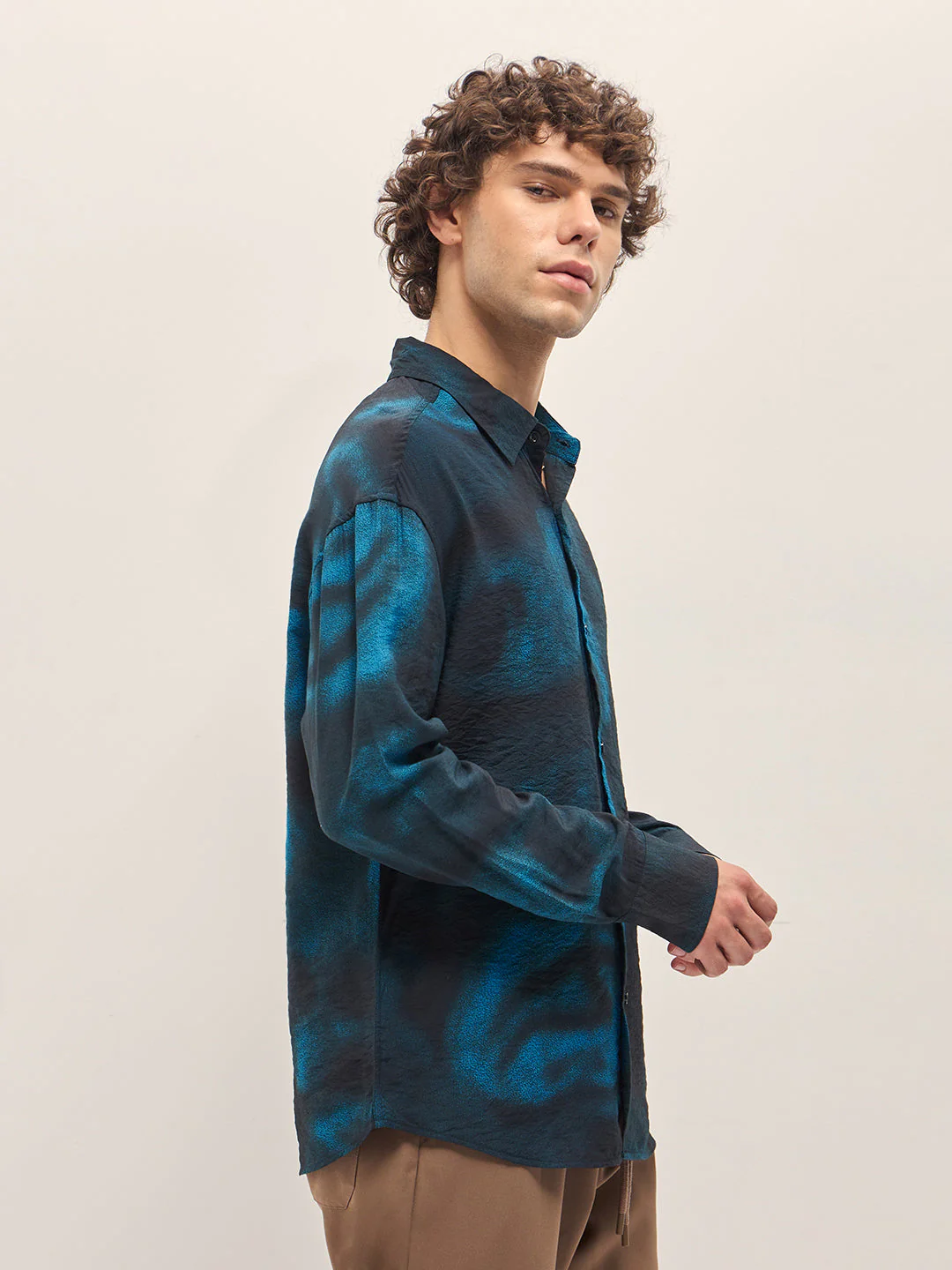 Men Black Relax Fit Overshirt - Image 3