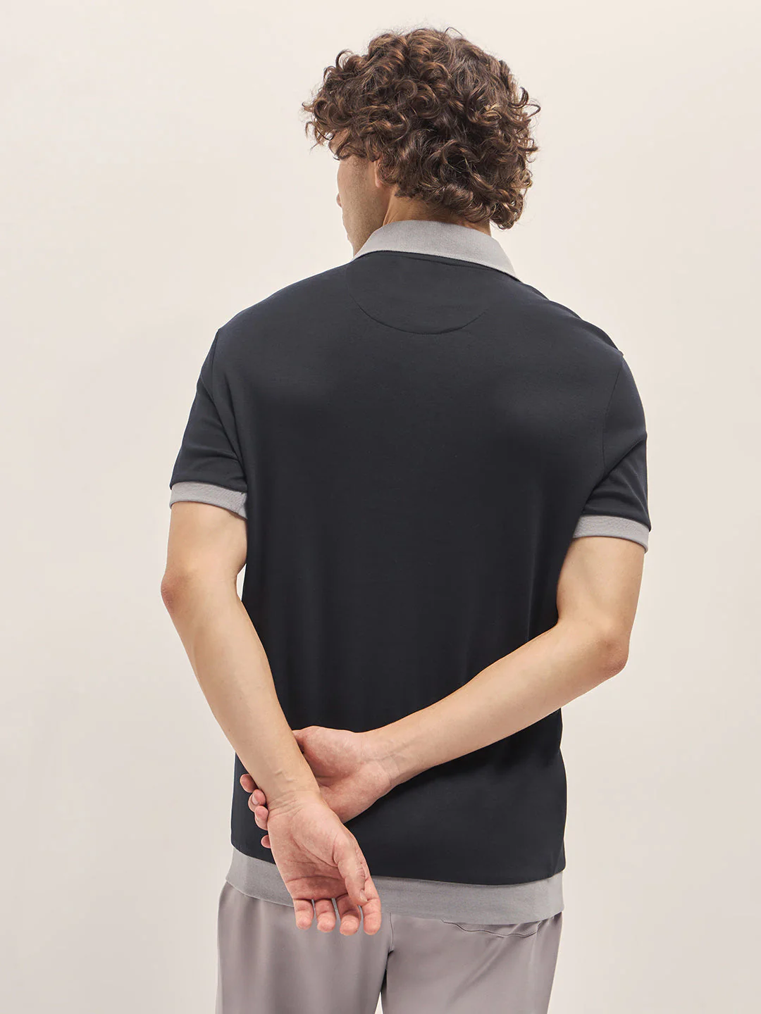 Men Black Relax Fit Polo T-shirt - Image 2