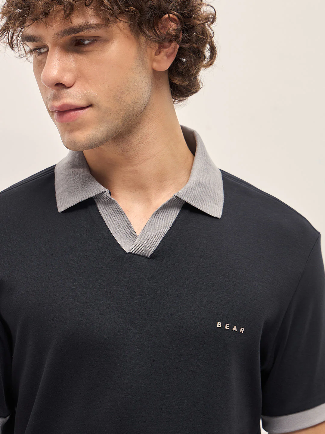Men Black Relax Fit Polo T-shirt - Image 5