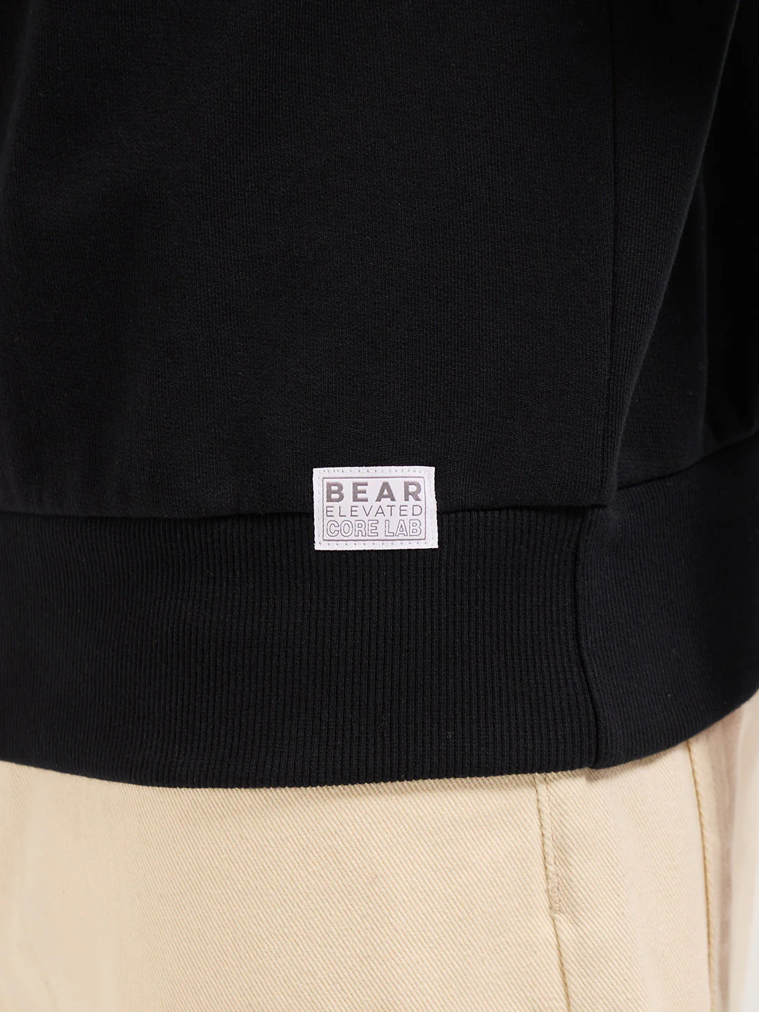 Men Black Relaxed Fit Hoodie - Image 6