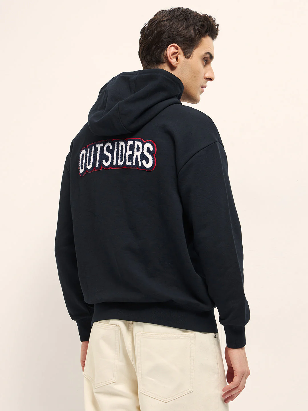 Men Black Relaxed Fit Hoodie - Image 3