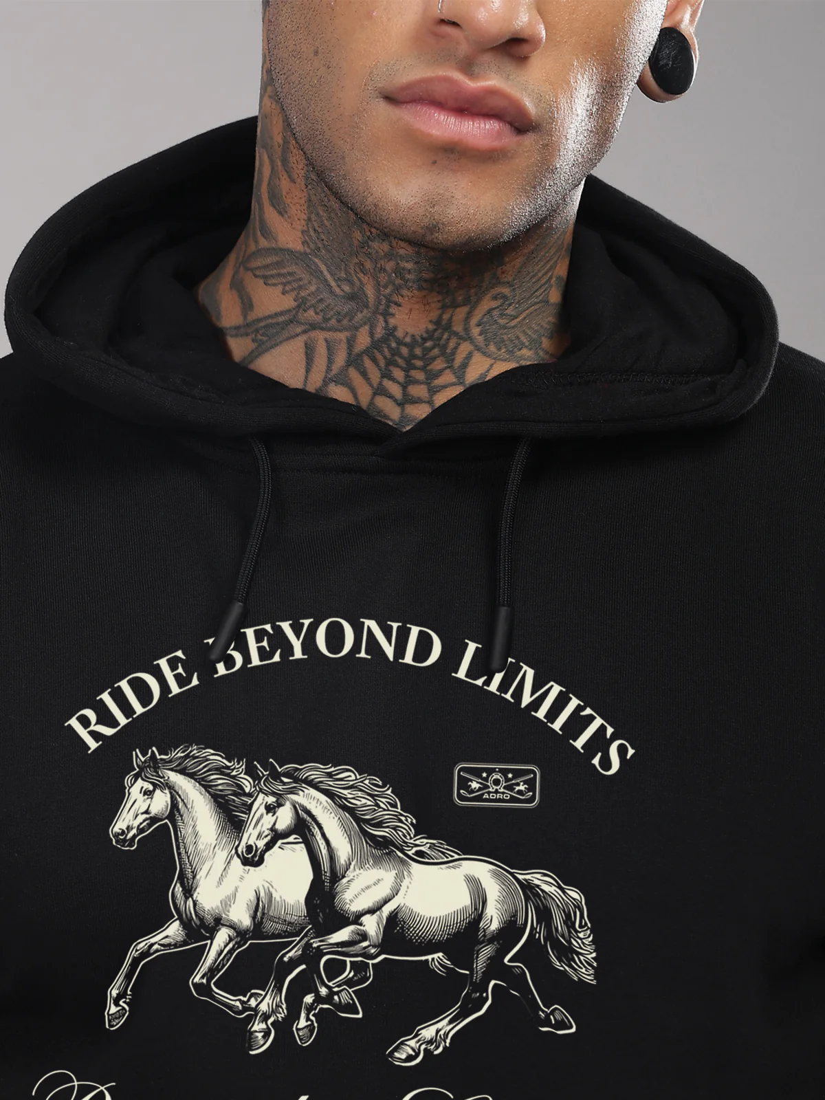 Men Black Printed Hoodie - Image 3