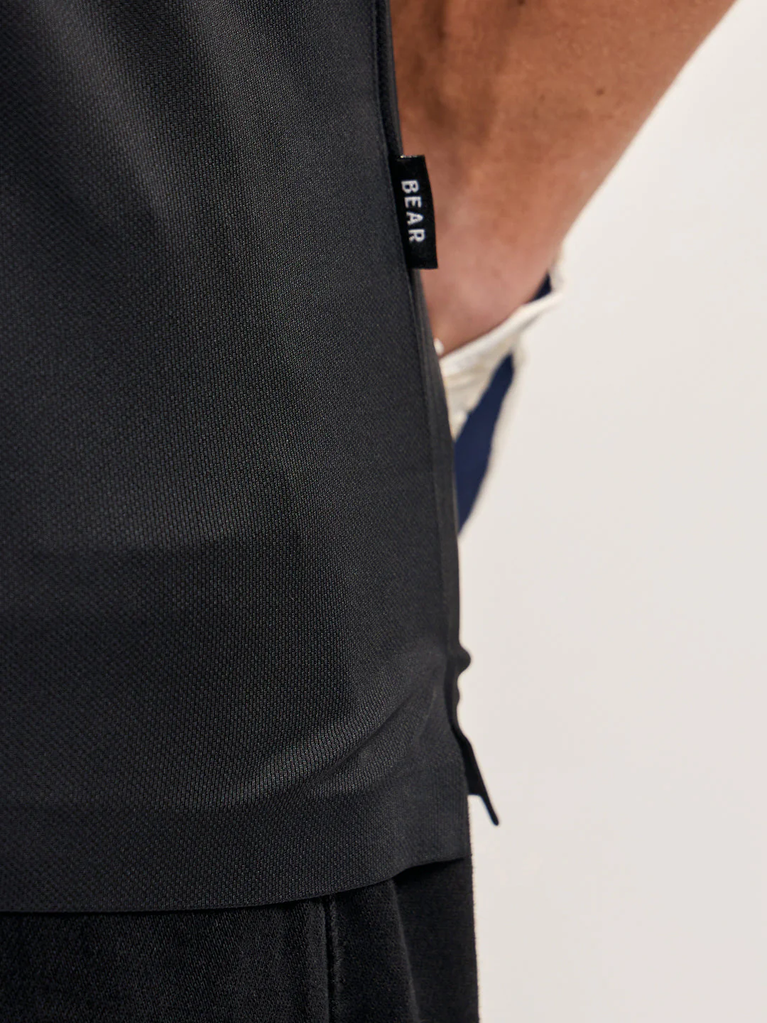 Men Black Self Design Slim Fit Classic Polo T-shirt - Image 6