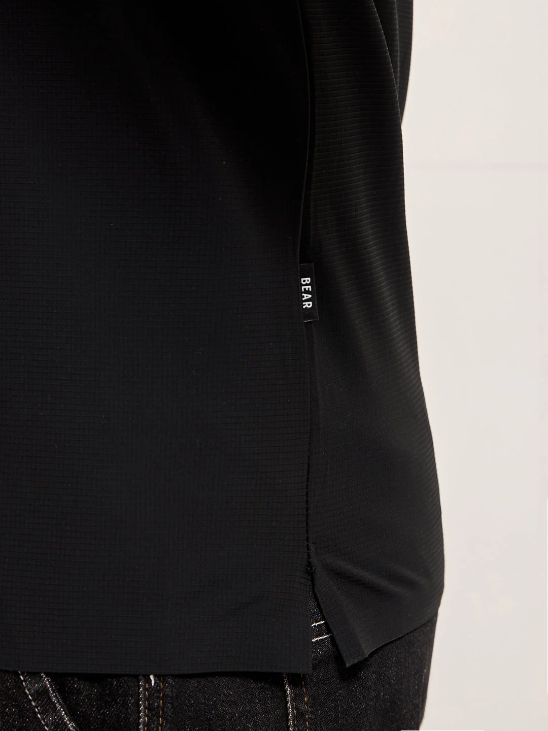 Men Black Self Design Slim Fit Polo T-shirt - Image 6